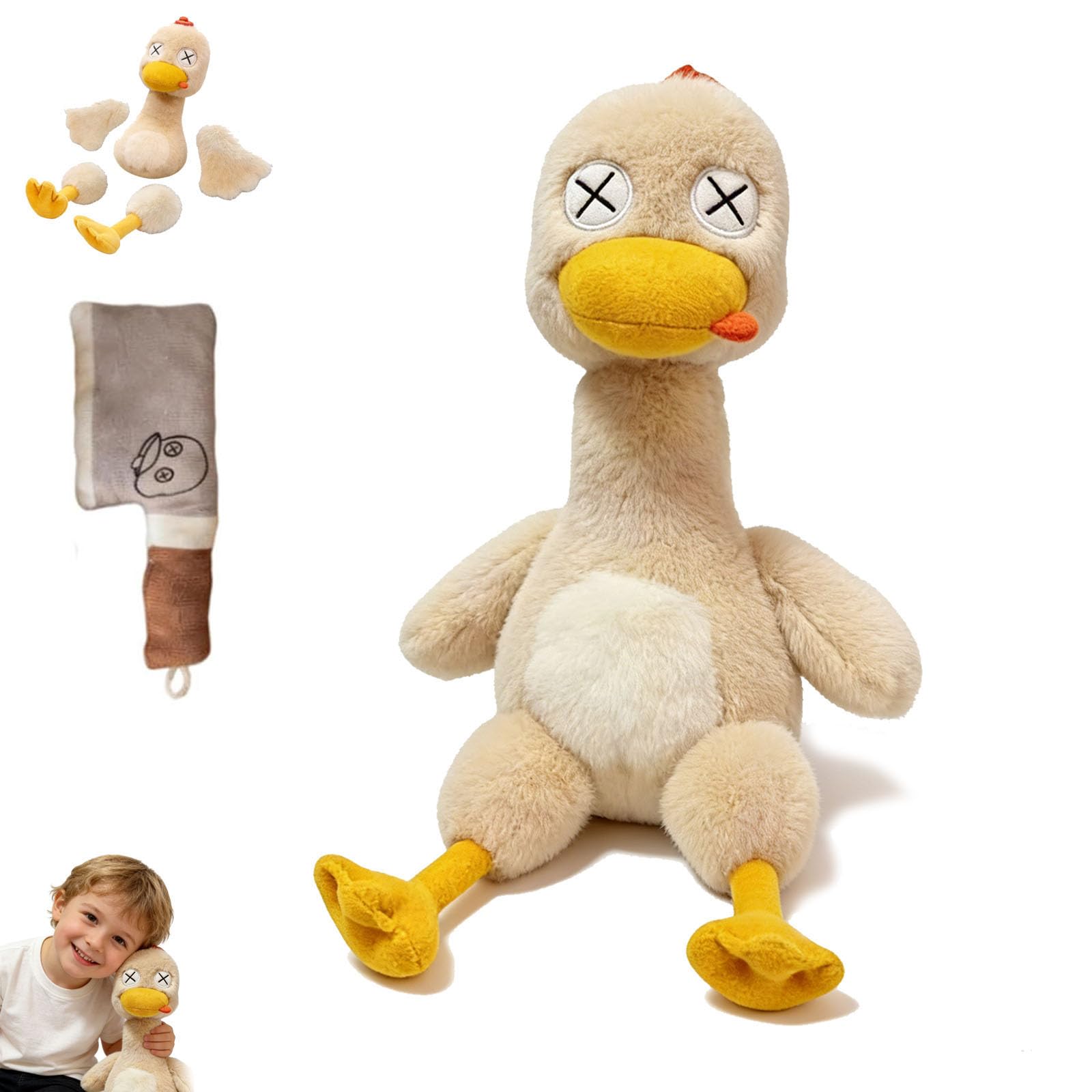 Magnetic Detachable Duck Plush, Cute Plushie Stress Relief Decor, 8.66 Inch Soft Stuffed Duck with Removable Limbs, Stress-Relieving Stuffy Ducks Plush, Creative Gift for All Age Groups (1Pcs-#b)