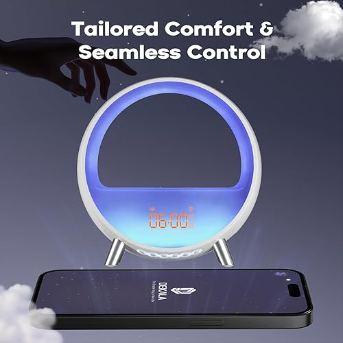 Miniatura 7 de Dekala Arches - Máquina de sonido calmante para dormir con ruido blanco, despertador con carga inalámbrica, altavoz Bluetooth, luz nocturna para