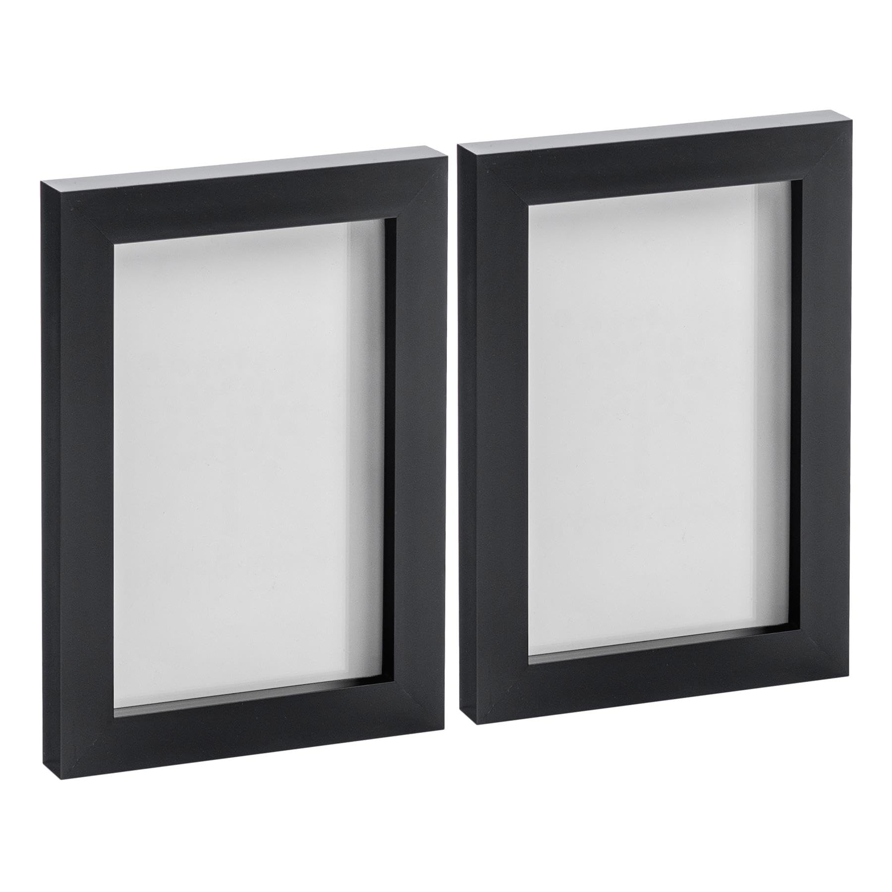 Nicola Spring Photo Frames - Fits Photo Size 4 x 6 (10 x 15cm) - Pack of 2 - Black Picture Frame Wall Mounted Small Portrait Photo Frame with Stand Freestanding Photo Certificate Display Poster Frame