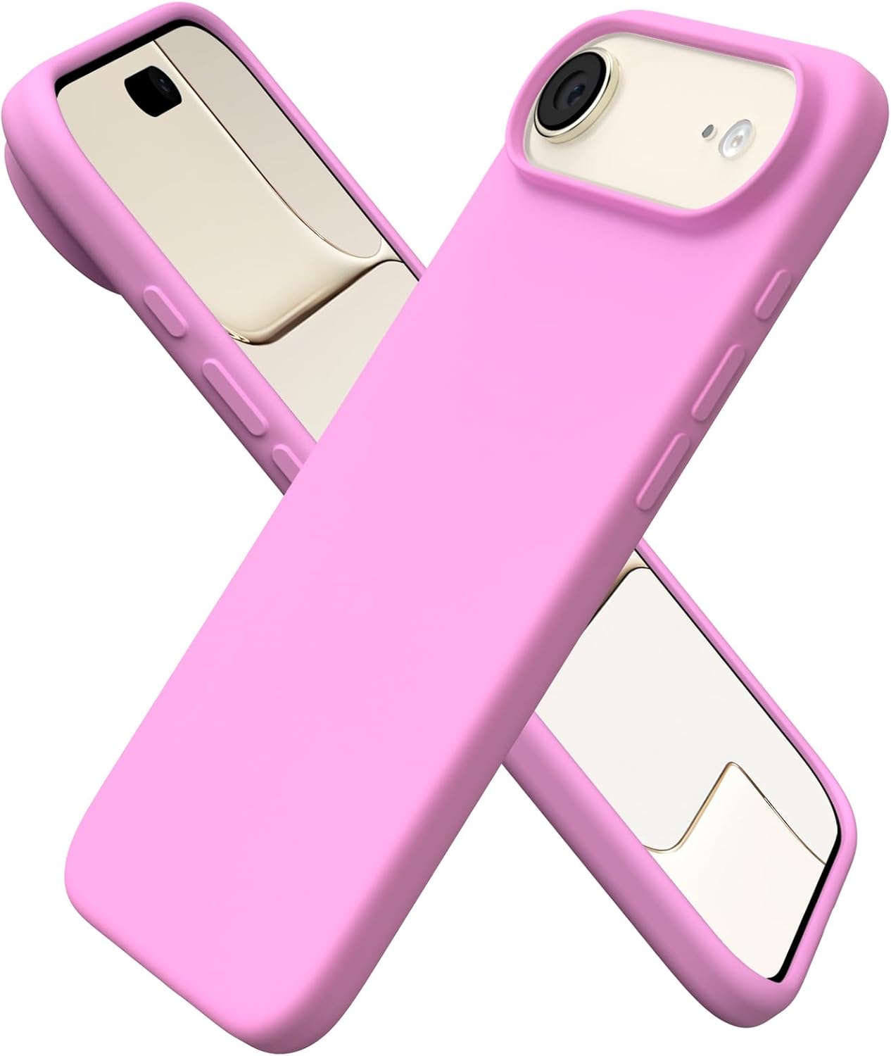 ORNARTO for iPhone Air Case 6.5", Slim Liquid Silicone 3 Layers Soft Gel Rubber Shockproof Protective Cover with Anti-Scratch Microfiber Lining-Cherry Blossom