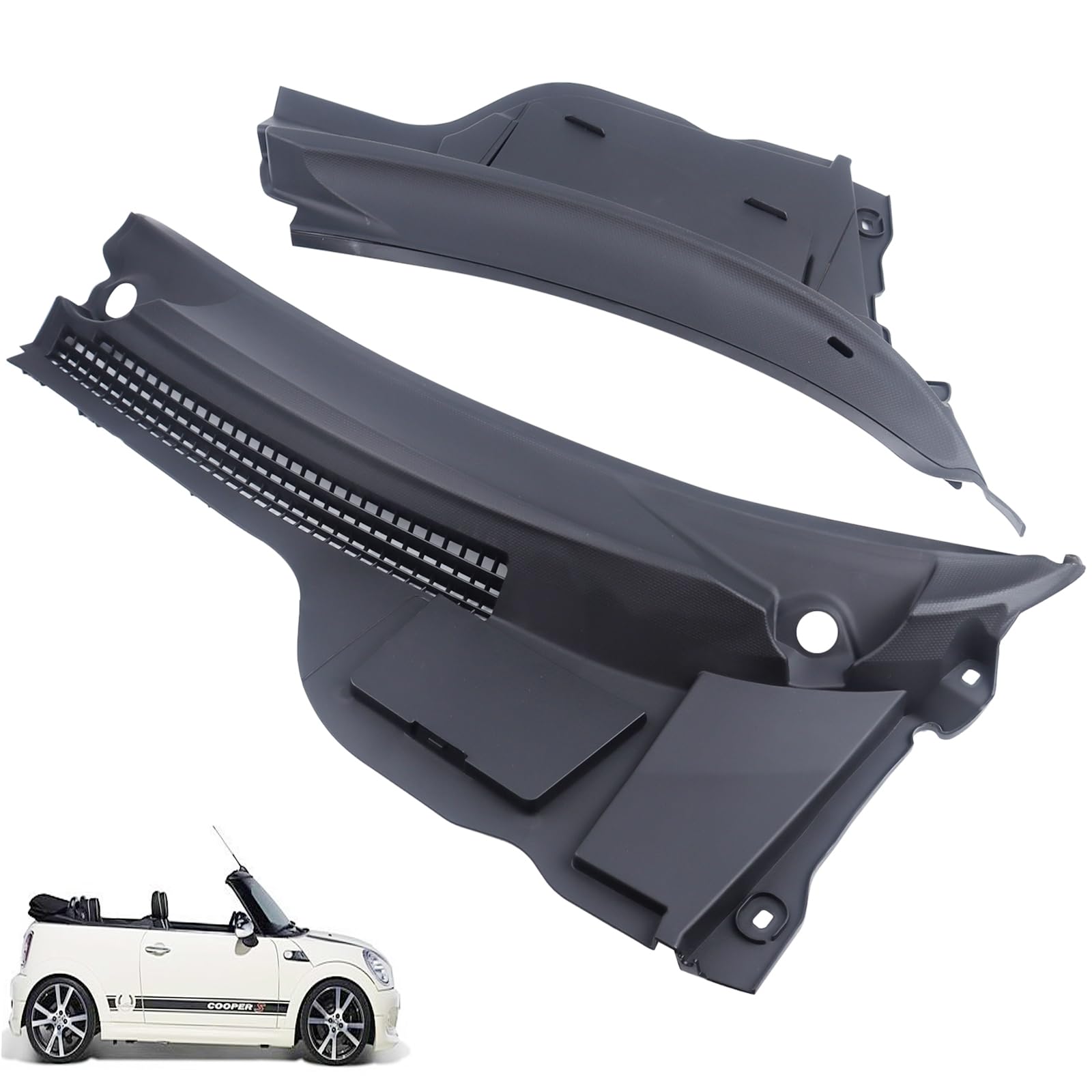 Capot Essuie-glace Getdoublerich Capot D'Essuie-glace Pour Mini Cooper R55/ R56/R57 2007-2015 - Noir, Référence 51132751210 Capot Essuie-glace Mini