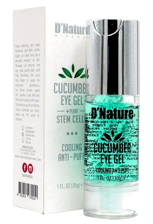 D'Nature Mineral Cucumber Eye Gel, Hydrating Eye Gel with