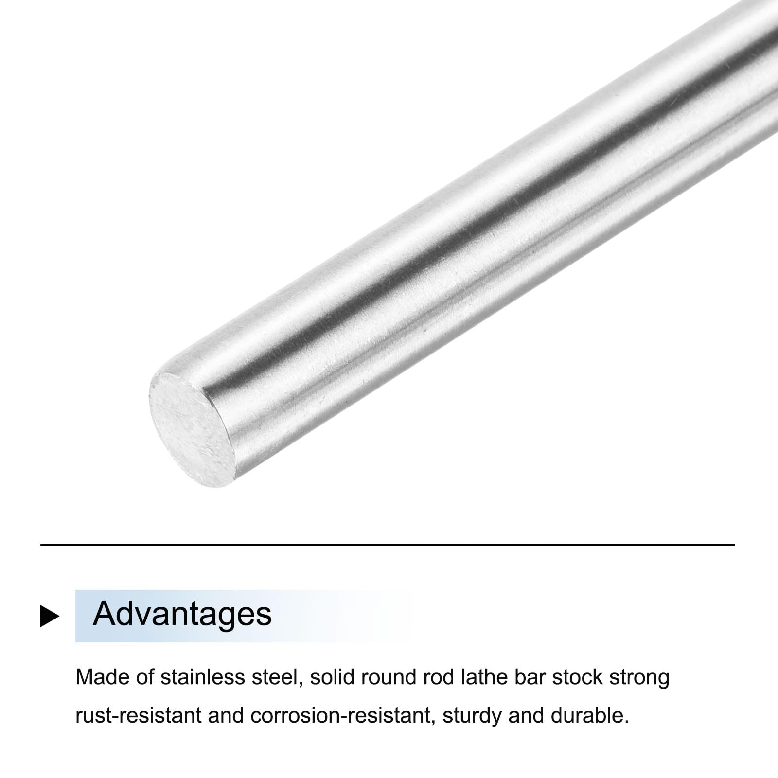Asta Tonda in Acciaio Inossidabile 304 8mm x 100mm 20pz per Progetti Fai da Te