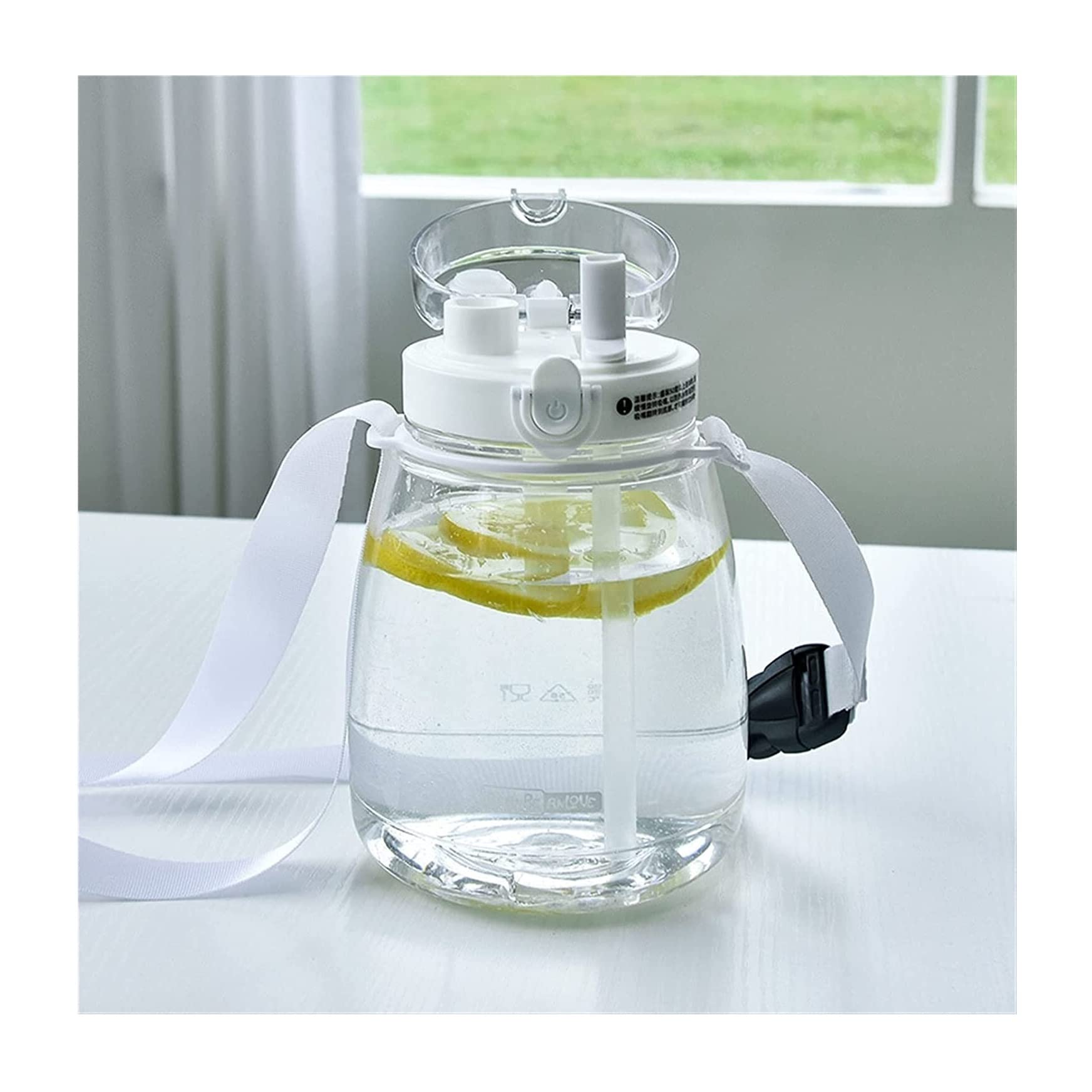 Wasserflasche Trinkflasche Sportflasche Trinkflasche Für Wasser, Niedliche Wasserflasche, Doppeltes Getränk, BPA-frei, Wasserflasche, Flaschen Mit Riemen Wasserflaschen Trinkflaschen ( Blue : White-13