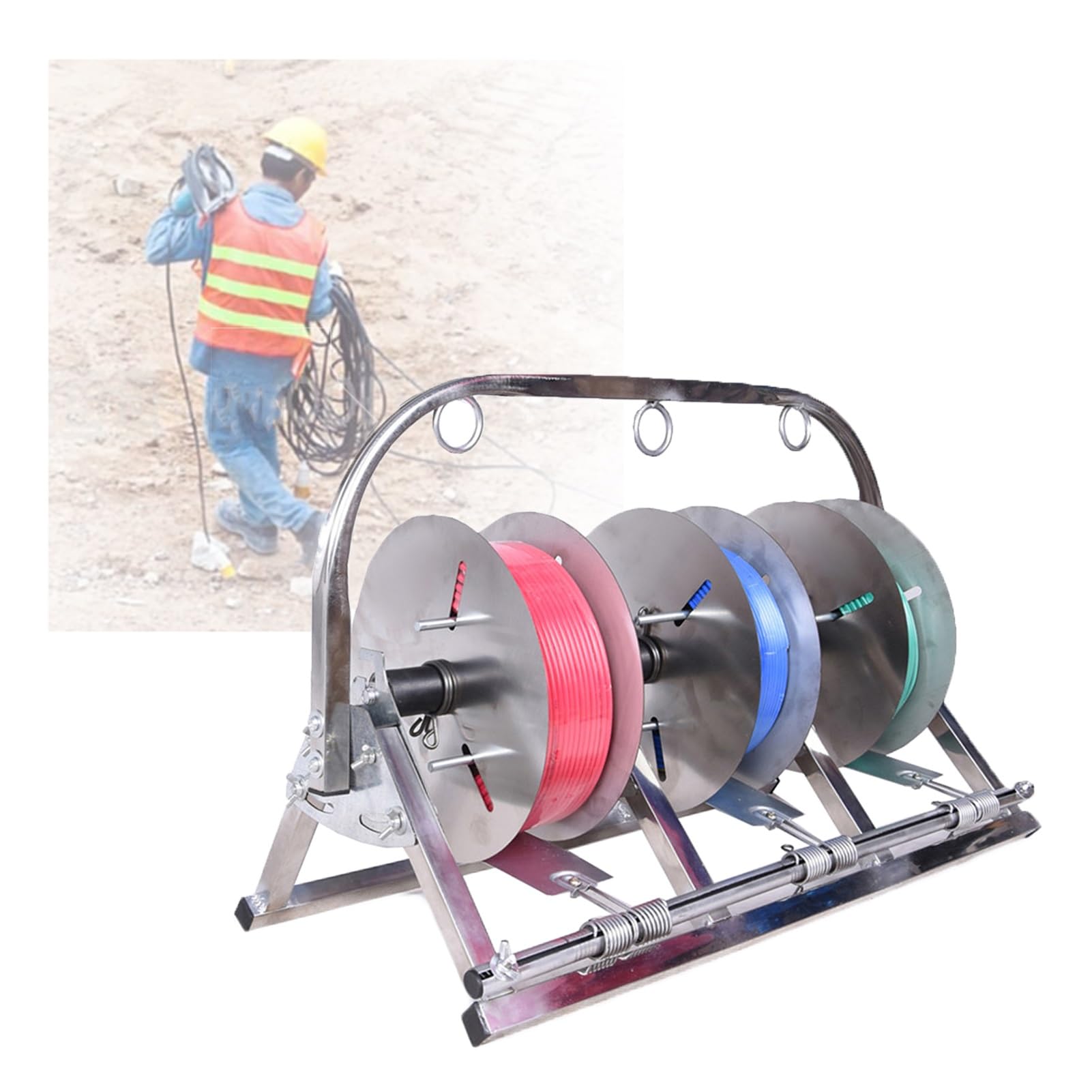 Apto para carretes de alambre y gestión de cables en talleres mecánicos y de bricolaje