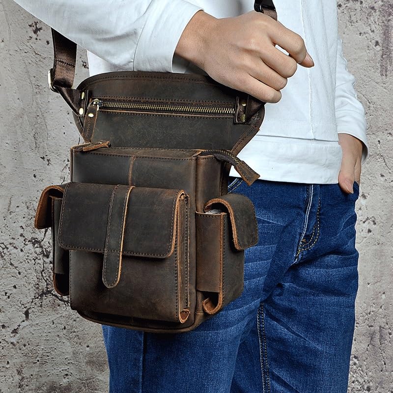 Single Shoulder Messenger Bag Multifunctional Heavy Duty Belt Fanny Pack Leg Bag Tablet Bag3