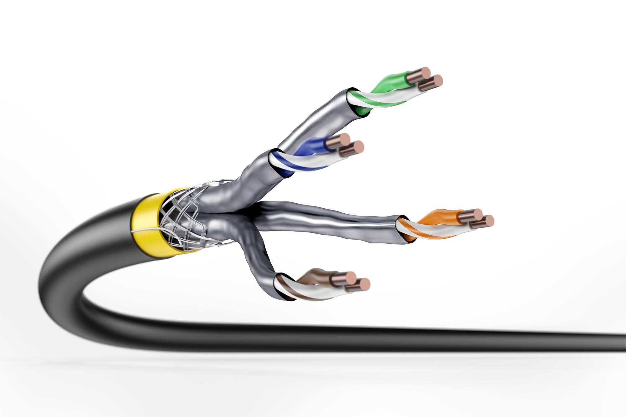 DIGITUS Cable de Red para Exteriores Cat 7A de 100 m – S-FTP (PiMF) Simplex – BauPVO Dca – LSZH sin halógenos – 1500 MHz Cobre AWG 22/1 – PoE++ – Cable subterráneo – Negro