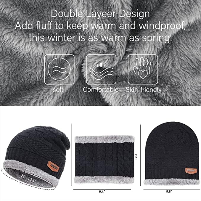Image of LADYBRO Stylish Winter Cap for Man - Monkey Cap & Beanie Cap for Men, Women, Kids | Woolen Neck Warmer & Balaclava | Headwear & Caps for Winter, Warm Woolen Hat & Long Beanie for Men (1, Multicolor)