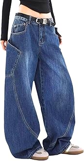 Baggy Jeans for Woman Men High Waisted Barrel Leg Jeans Casual Loose Denim Pants Streetwear Clothes