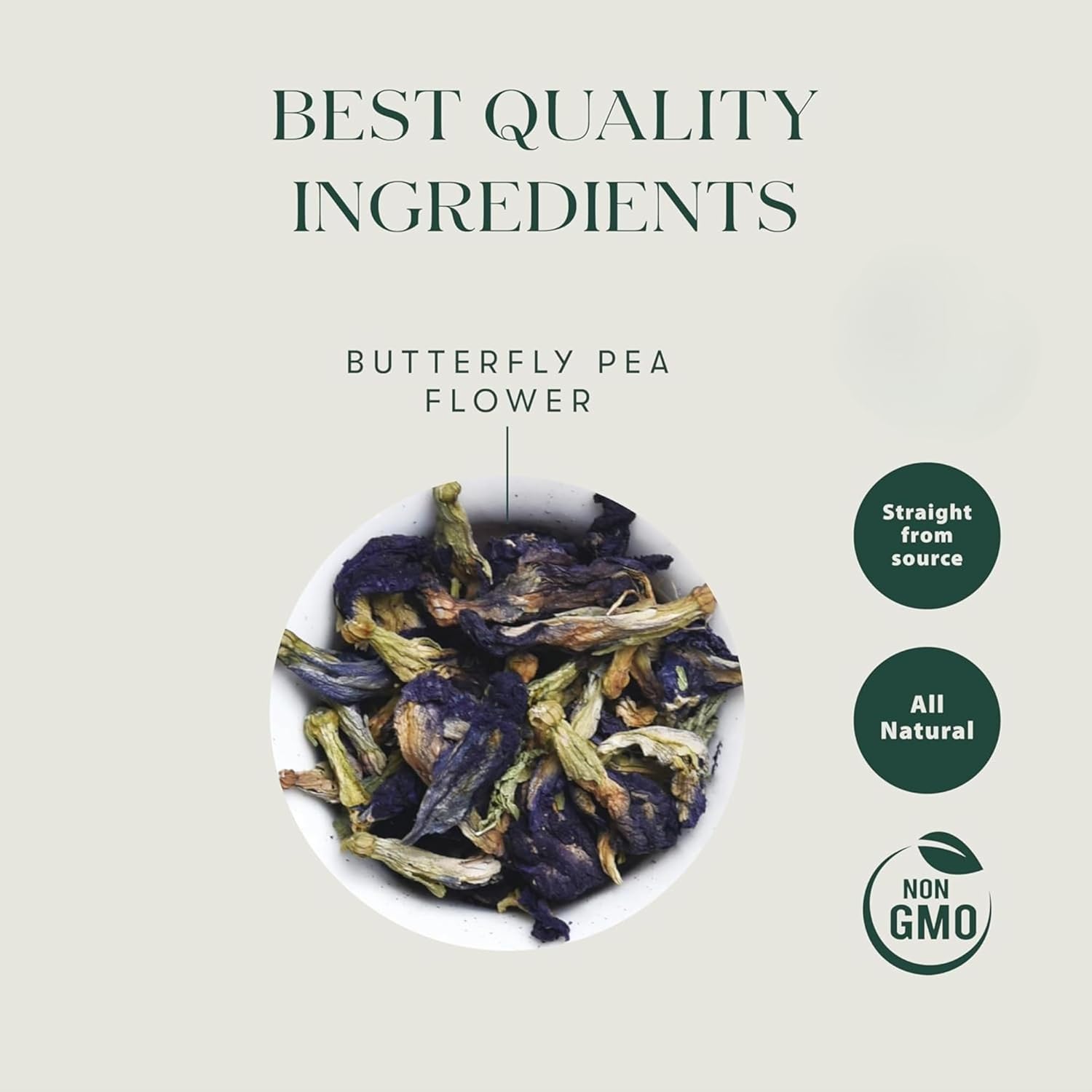Luxmi Estates Butterfly Pea Flower Organic Blue Pea Flower Tea (50 Tea Bags) Caffeine Free Tea Bags