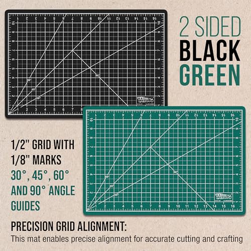 Tapis de découpe vert et noir pour patchwork et loisirs créatifs double face