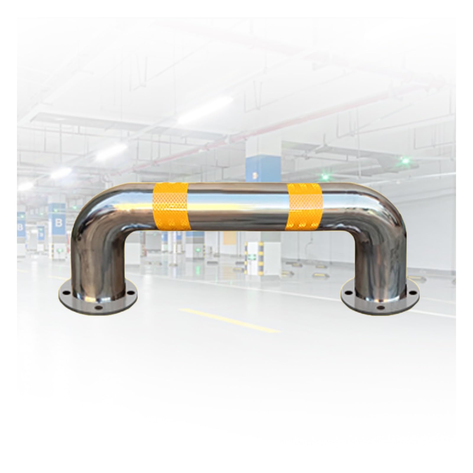 GTHTUHFD U Shape Security Bollards,Car Park U Shaped Blocker Isolation Bollards,Garage Security Posts Traffic Warning Posts,For Driveway Garage Parking Warehouse,50x30x3.8cm