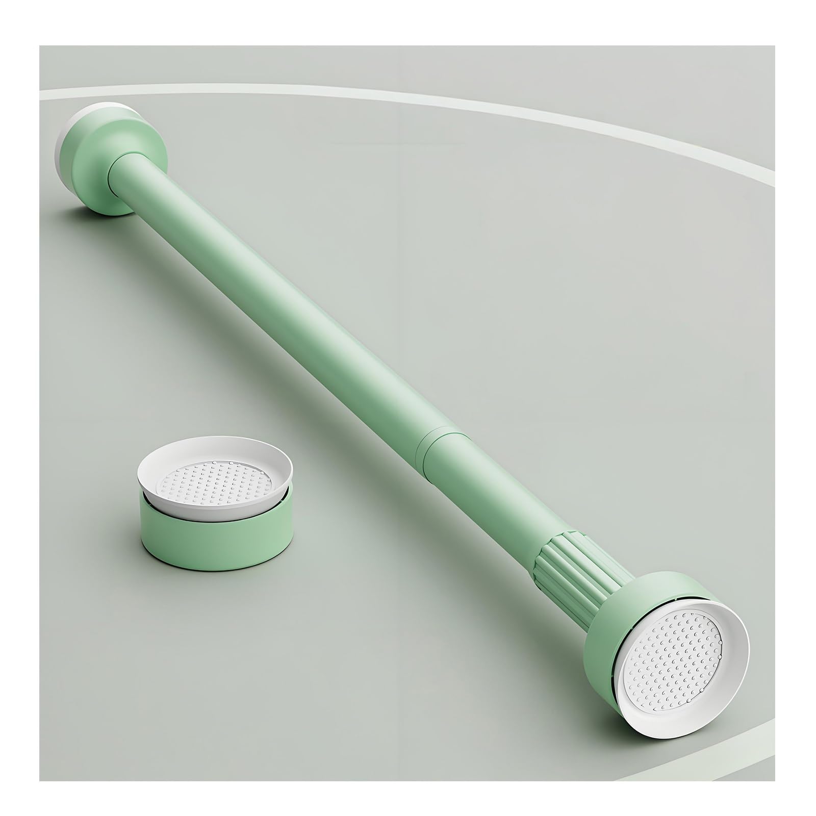 GLDYTVF Adjustable Tension Curtain Rod 35-250cm No Drill Telescopic Shower Rod Expandable Clamp Rod for Bathroom Kitchen Window (Green 28"-47")