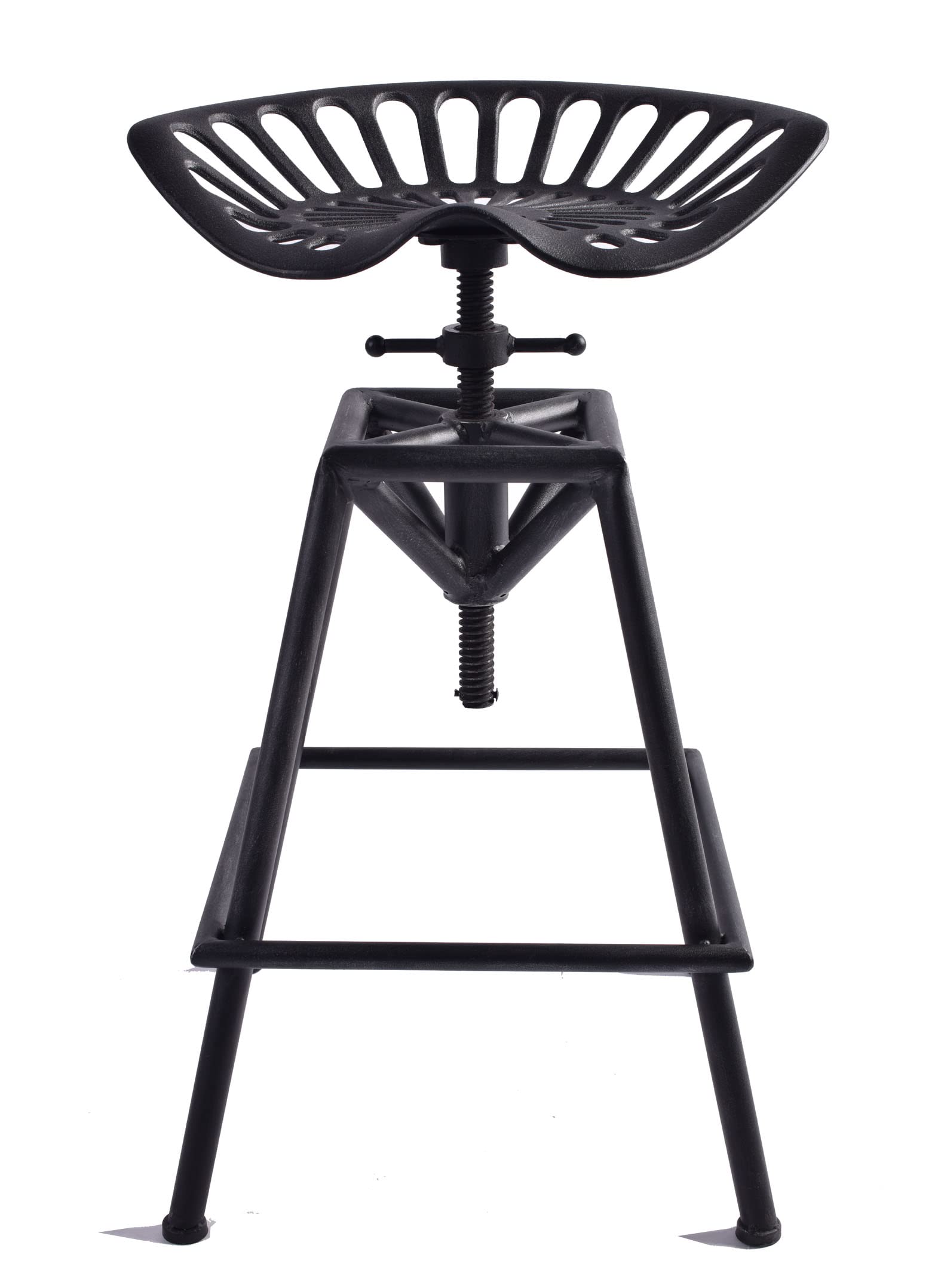 GWAREZIndustrial Bar Stool-Cast Iron Tractor Seat Stool Adjustable Swivel Metal Farmhouse Stool,Breakfast Bar Stool,Counter Height-Pub Height,27.5-33.4 Inch