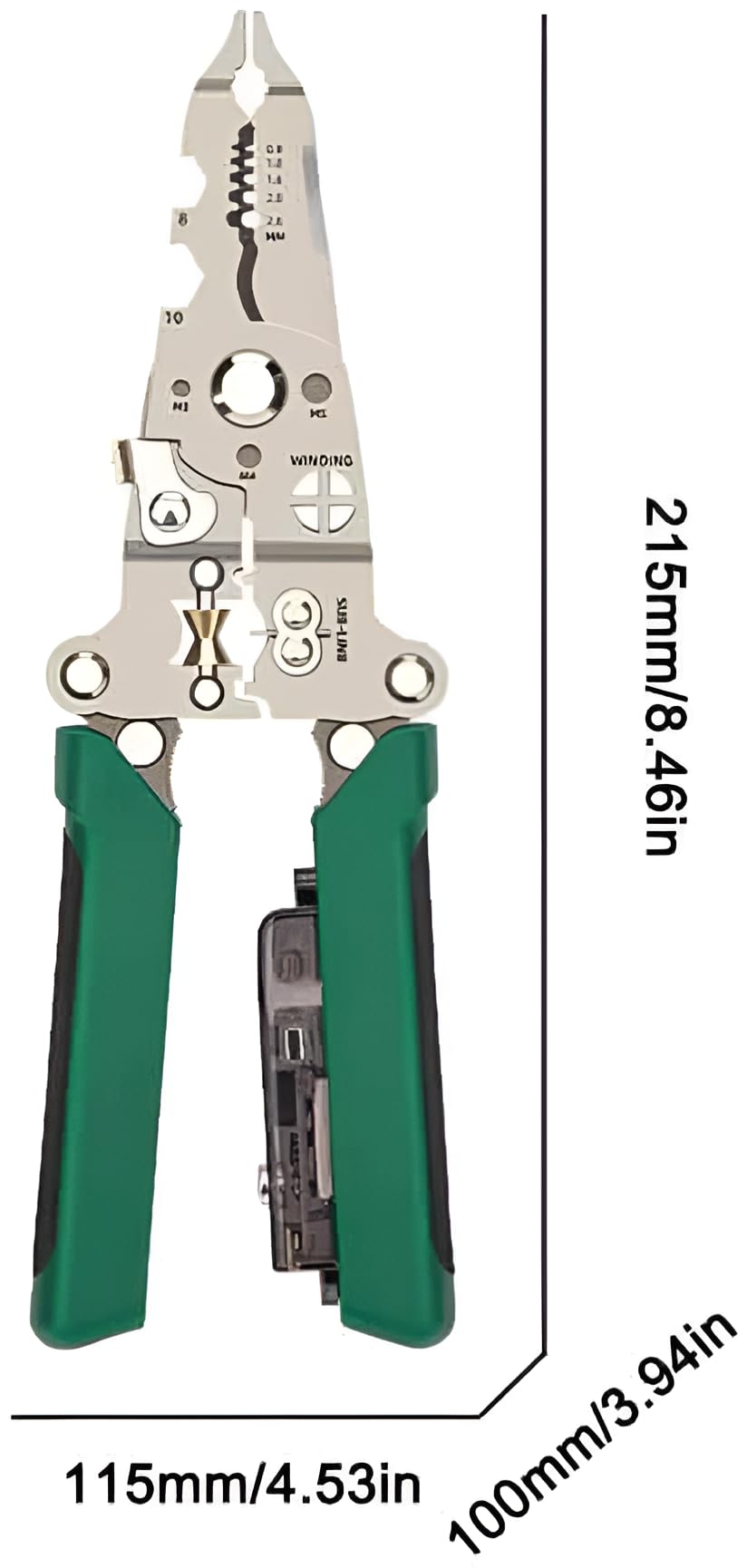 Gopendra Foldable Voltage Tester Wire Stripper Pliers Multi-Function Electrician Tool with 12-250V Detection High Carbon Steel & Rubber Grip (Green, Wire Stripper with Voltage Tester)