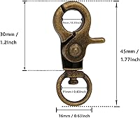Vista 2 de BIKICOCO Gancho giratorio de 3/8 pulgadas, cierre de pinza de langosta, clip de resorte, extremo de junta tórica, bronce, paquete de 20