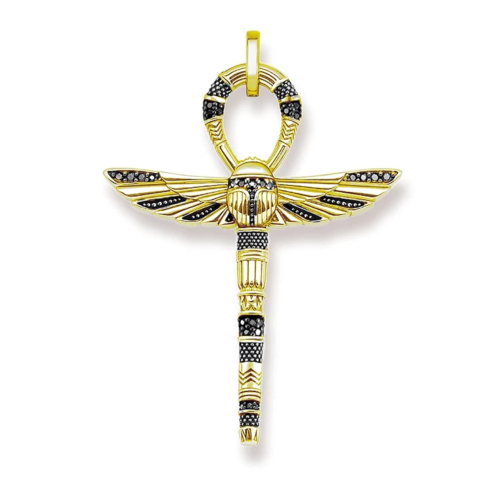 Oyzy Men's Golden Scarab Pendant, Vintage Cross Of Life Ankh Jewelry 925 Sterling Silver Pendant Protective Amulet For Woman &