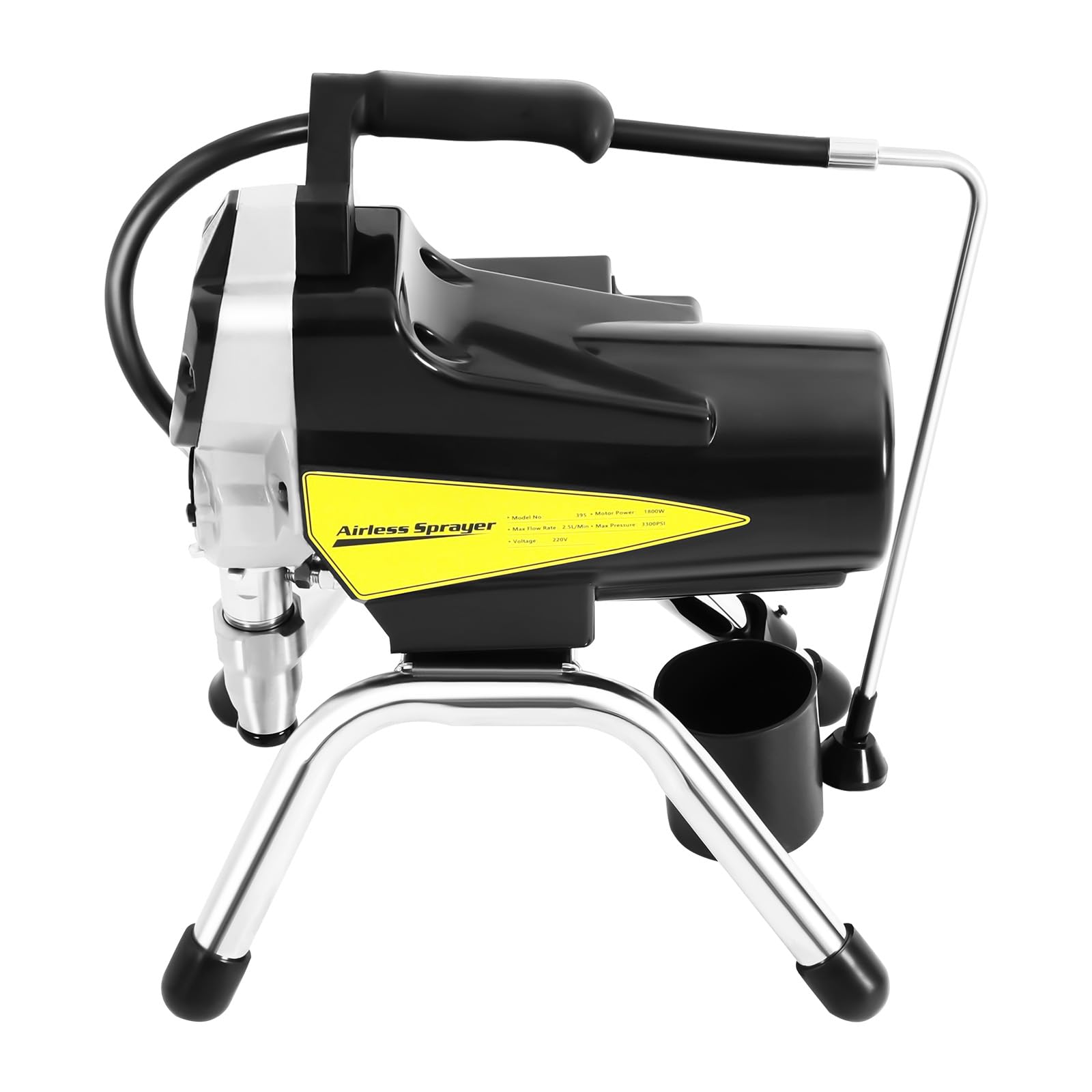 Airless, spruzzatore a colori, 1800 W, 3300 PSI, Airless Spray Painting Machine con pistola a spruzzo, asta di prolunga e ugello, sistema di verniciatura a colori, per pareti, mobili, porte
