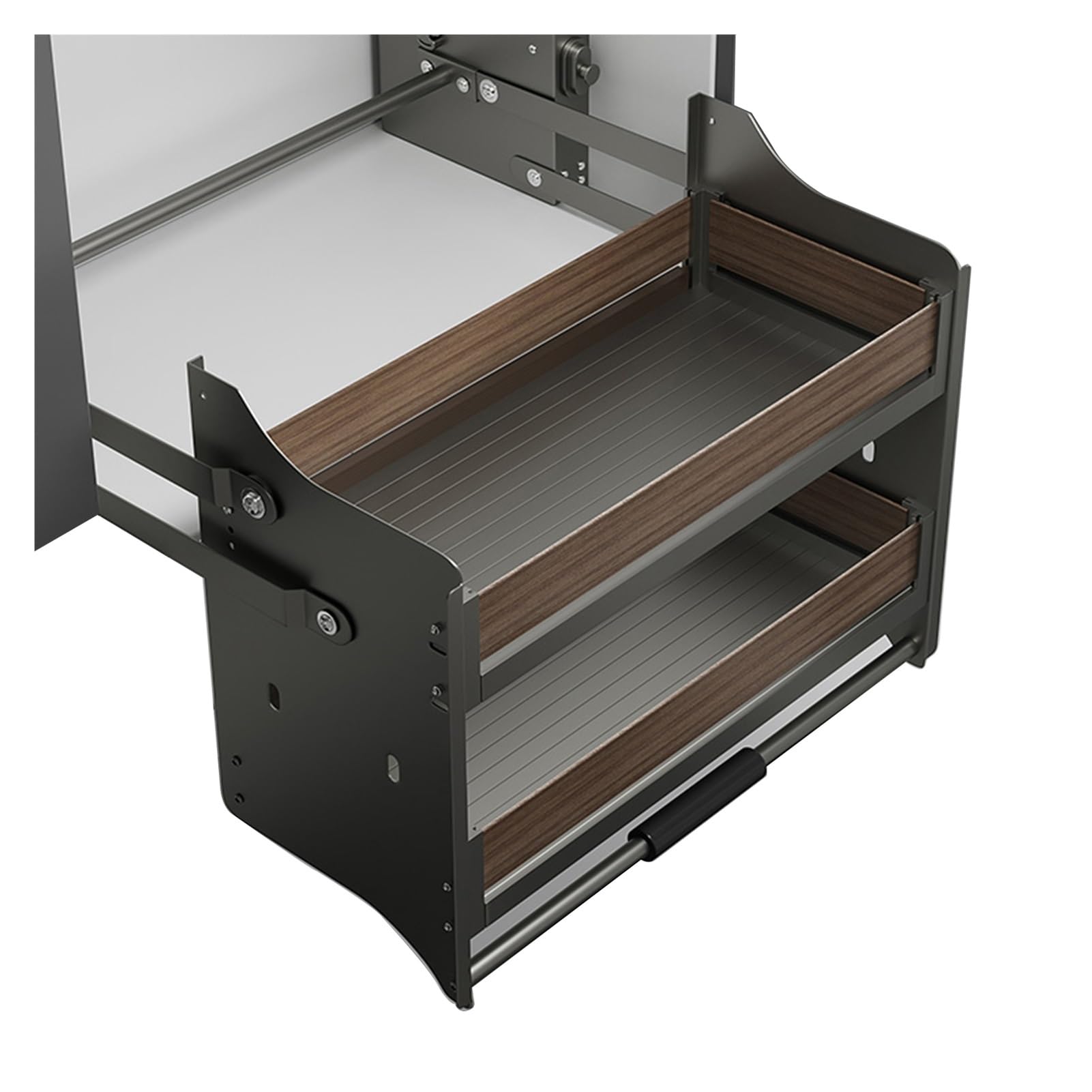 IUokLU Wall Mounted Spice Rack - Pull Down Cabinet Organizer, Space Saving Design for Upper Kitchen, Easy Access and Neat Storage Solution for Spices and Condiments.(560-590mm)