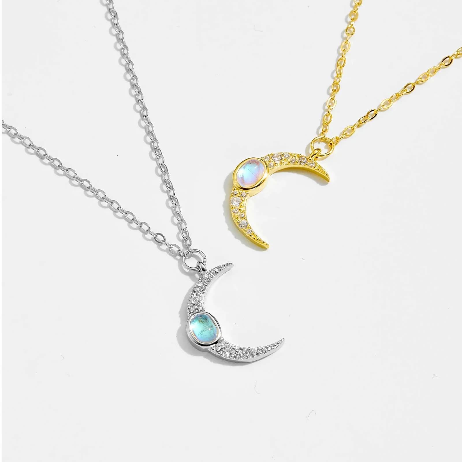 Halskette Ketten Schmuck Herren Frauen Anhänger Necklacemond Opale Anhänger Lange Kette Halskette Hochzeit