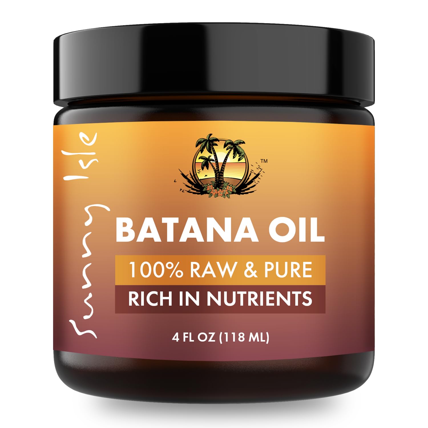 Sunny Isle 100% Raw & Pure Batana Oil 4oz | Sourced from Honduras | Promotes Hair Thickness