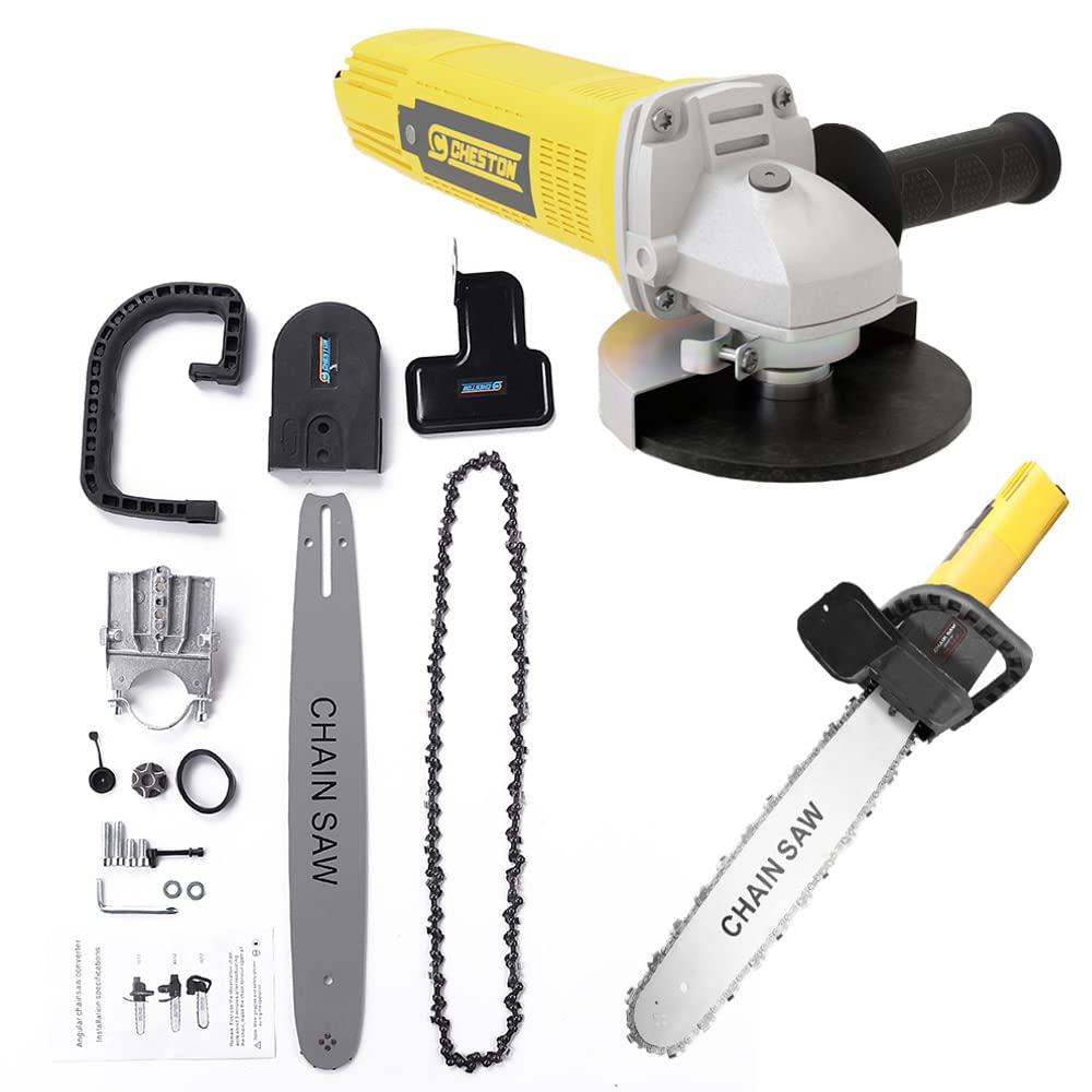 Cheston Angle Grinder 850W Yellow Grinder Machine Auxiliary Handle with Cheston Electric Chainsaw Bracket Adapter Set for Angle Grinder Machine Woodworking Tool… (B09XDCF647) Amazon Price History, Amazon Price Tracker