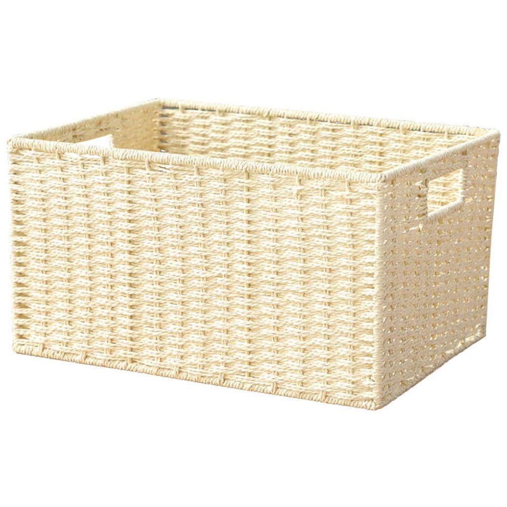 Panier de rangement pour linge et jouets, bac tressé anti-désordre de salon