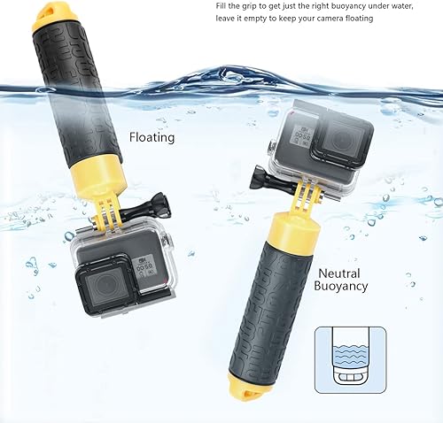Miniatura 2 de SOONSUN Empuñadura flotante impermeable para GoPro Hero 13 12 11 10 9 8 7 6 5 4 3+ 2, Sesión, Fusion, Max, SJCAM, AKASO, DJI Osmo Action,