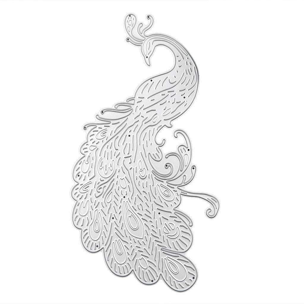 XIGAWAY Peacock Metal Cutting Die Stencil for Scrapbooking, DIY Album, Stamp and Paper Crafts