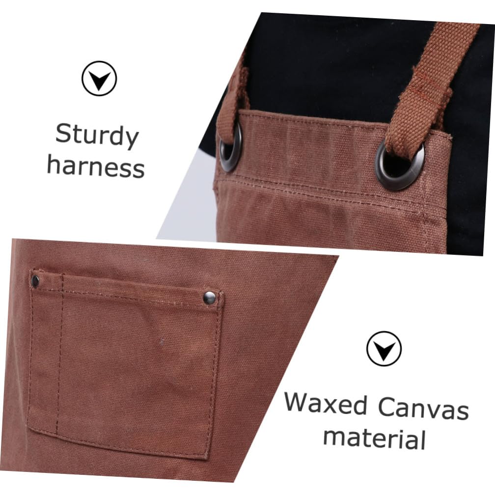 Holzbearbeitungsschürze Aus Gewachstem Canvas Mit Werkzeugtaschen Für Herren Arbeitsschutzkleidung Mit Doppelnähtiger Konstruktion Und Bequemer Rückengurteinlage