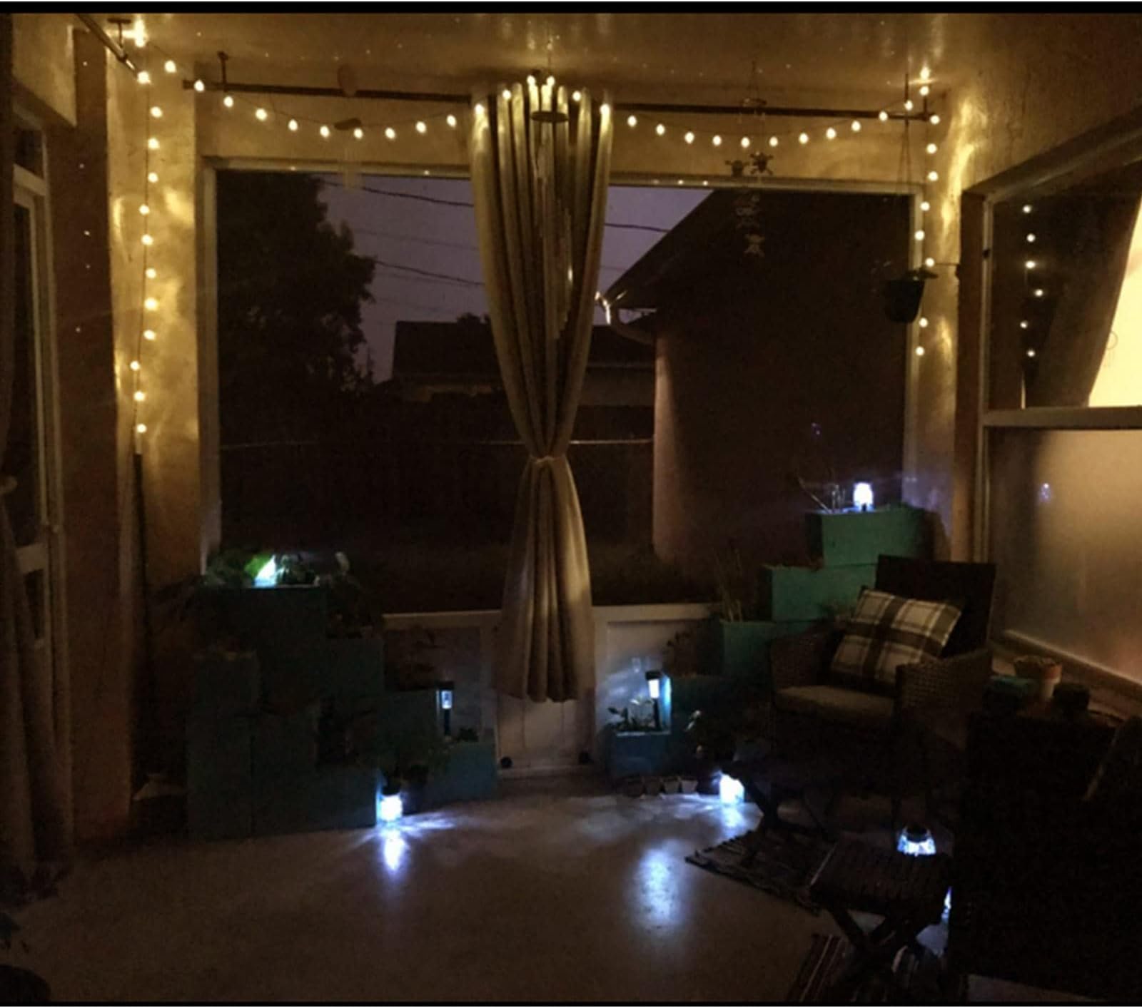 Janchs 14ft Battery Operated 20 Hanging Bulb LED String Lights, Vintage Commercial Battery Outdoor Lights for Indoor Outdoor Decorations Home, Bedroom, Patio, Balcony, Wedding, Party (8 Modes)