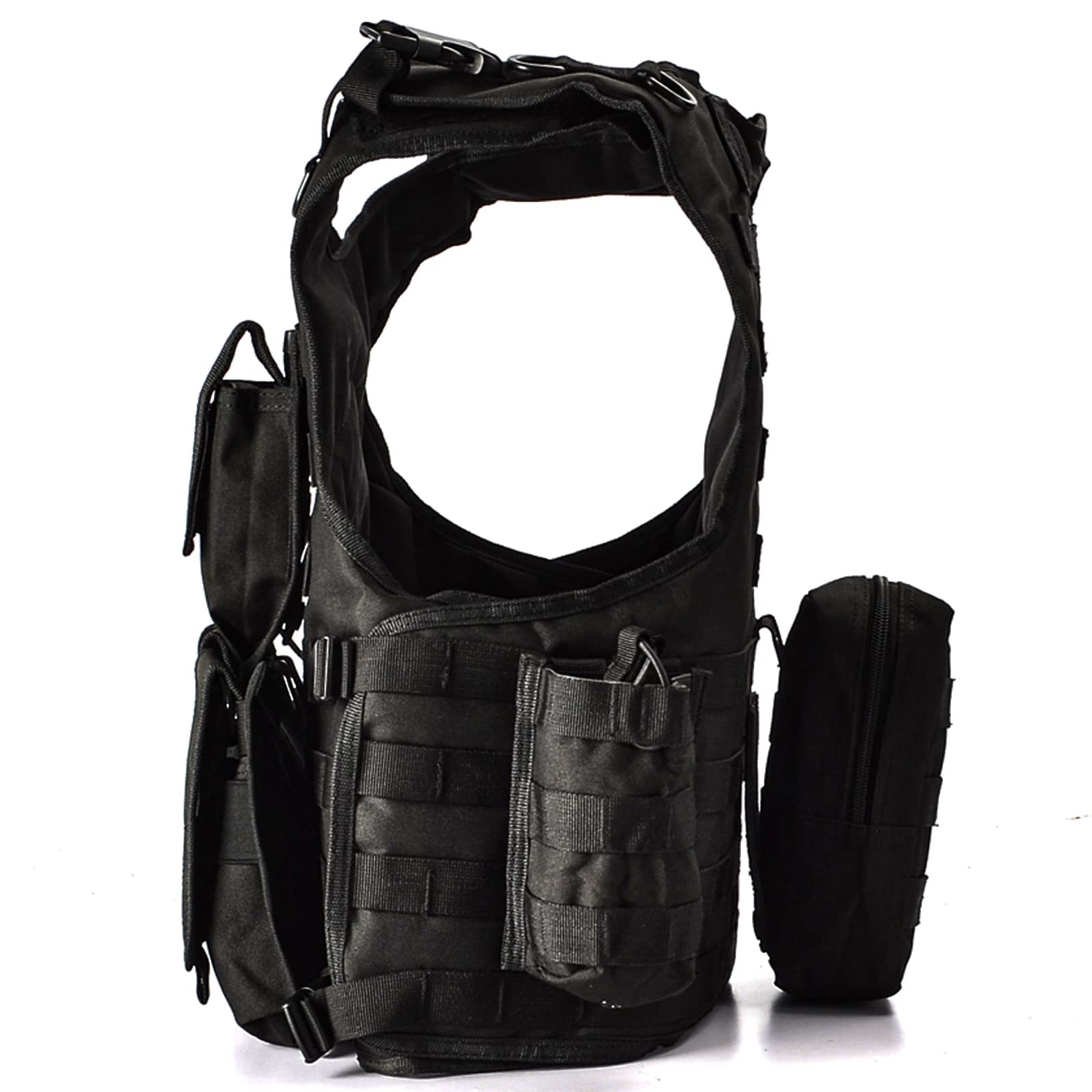 YAKEDA Camo Gilet Tactique, Veste Porte Plaque Ajustable pour Armée, Police