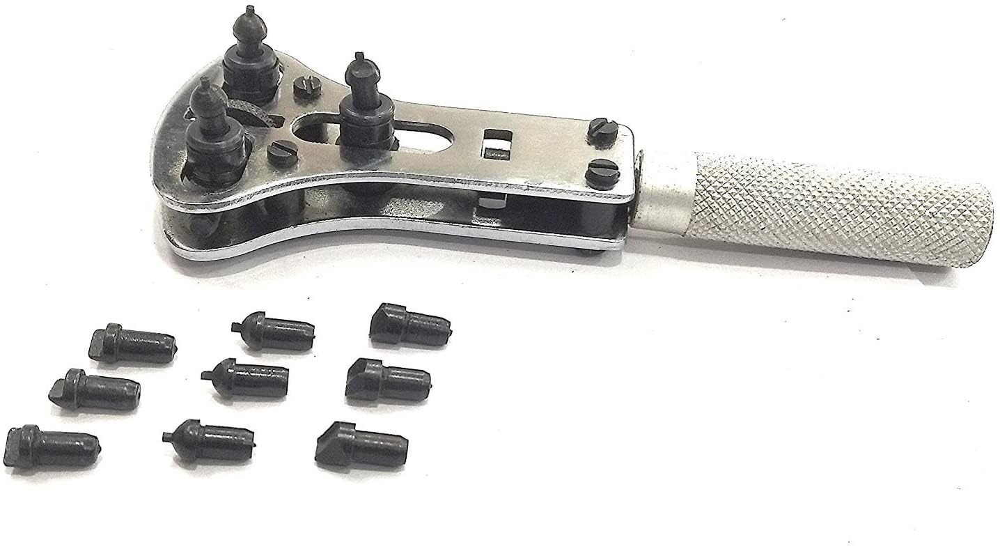 Professional Watch Case Opener Tool Ideal for Repairs & Battery Changes Back Opener JAXA Style Battery with 4 Sets of Interchangeable Chuck Pin