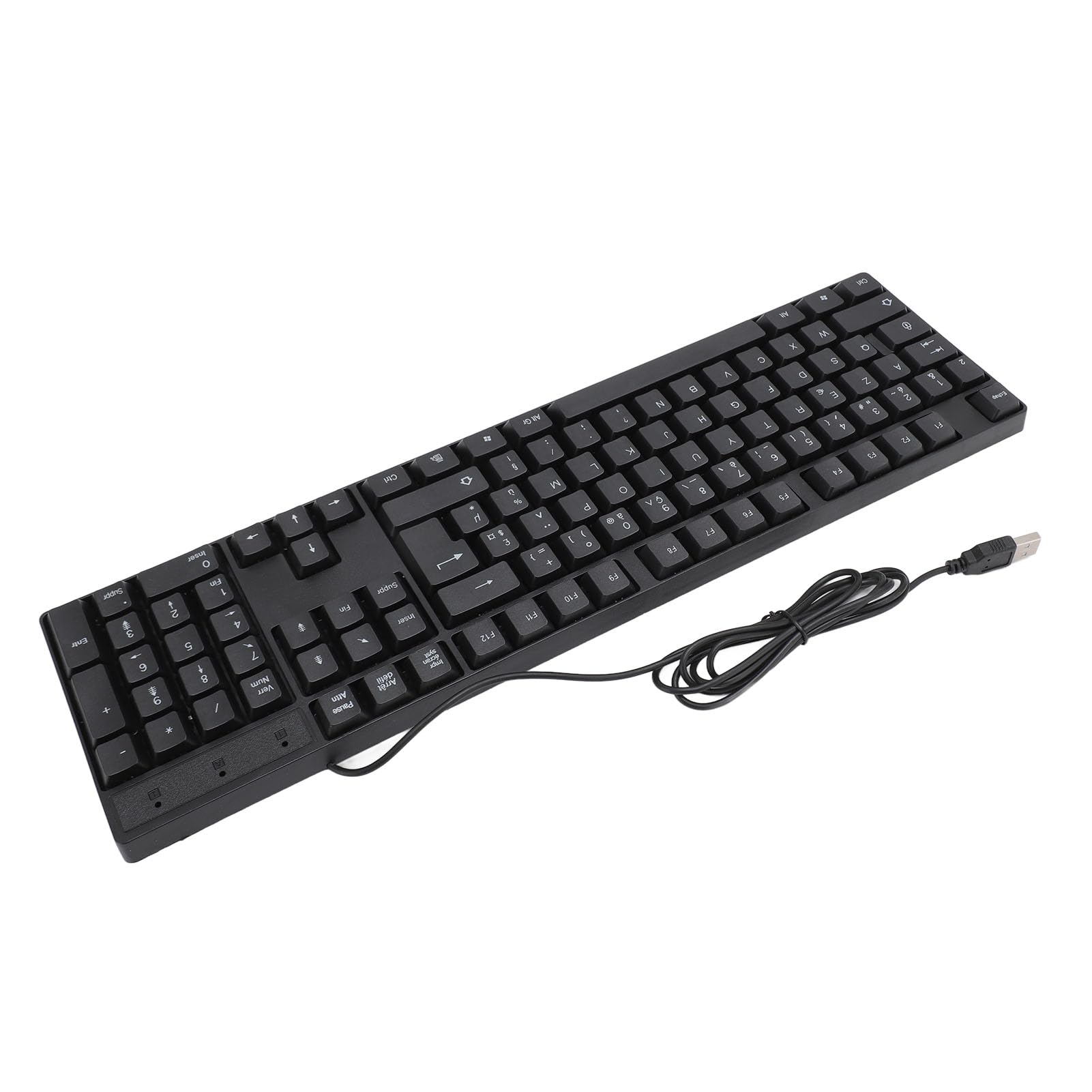 BTSEURY K1800 USB Wired Gaming Keyboard 104 Keys, Minority Language, 4.9ft Cable, Ergonomic Design for Office and Gaming Purposes (French AZERTY Layout)