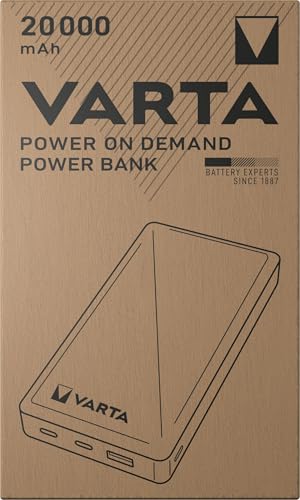 VARTA Power Bank 20000mAh, Powerbank Power on Demand met 3 aansluitingen (1x USB A, 2x USB C), compatibel met tablets & smartphones, in milieuvriendelijke verpakking - Afbeelding 3