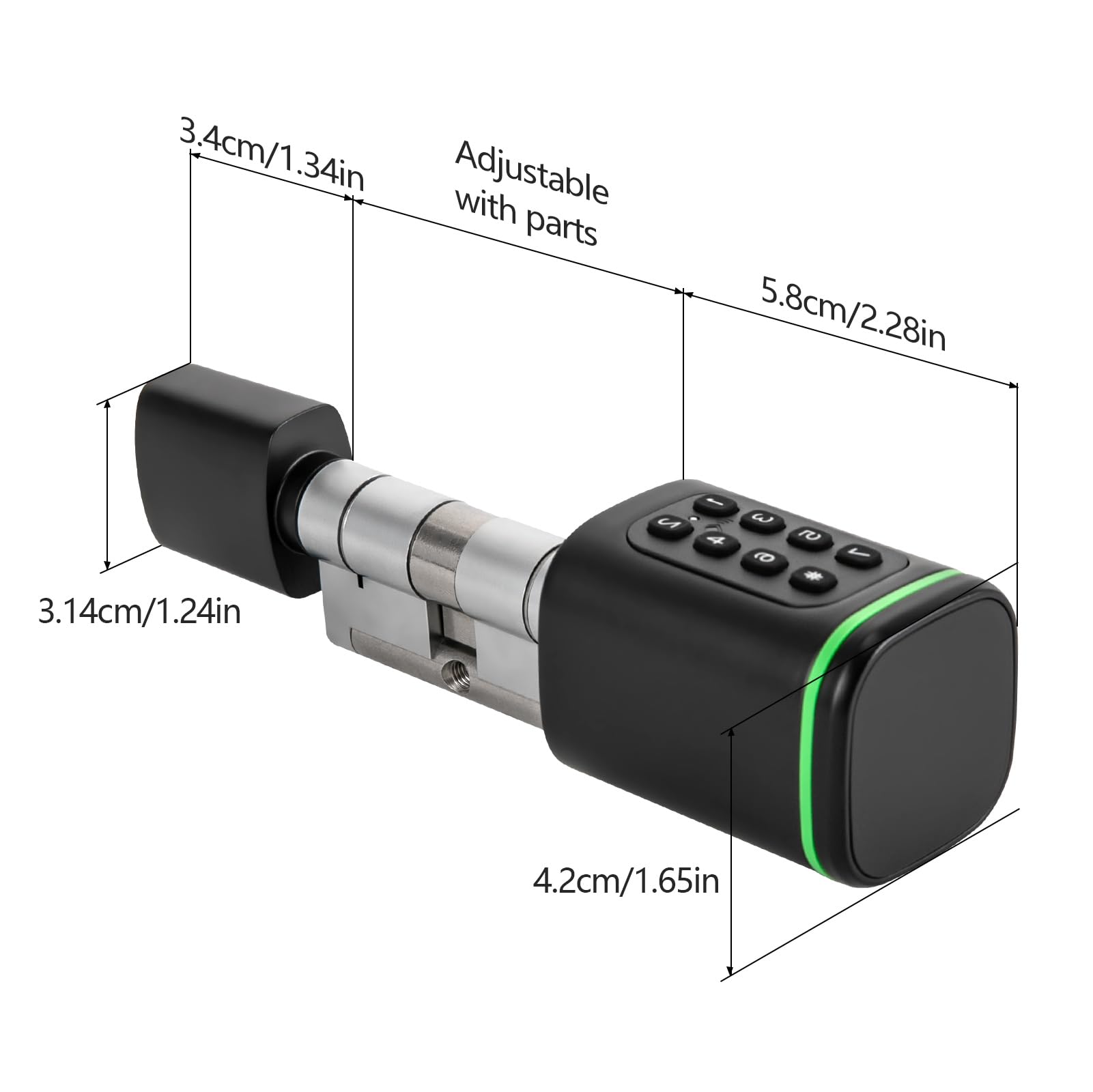 Cerradura electrónica de la puerta, código de cerradura electrónica de la puerta de entrada para el hogar inteligente,Cerradura de cilindro inteligente con interfaz de emergencia
