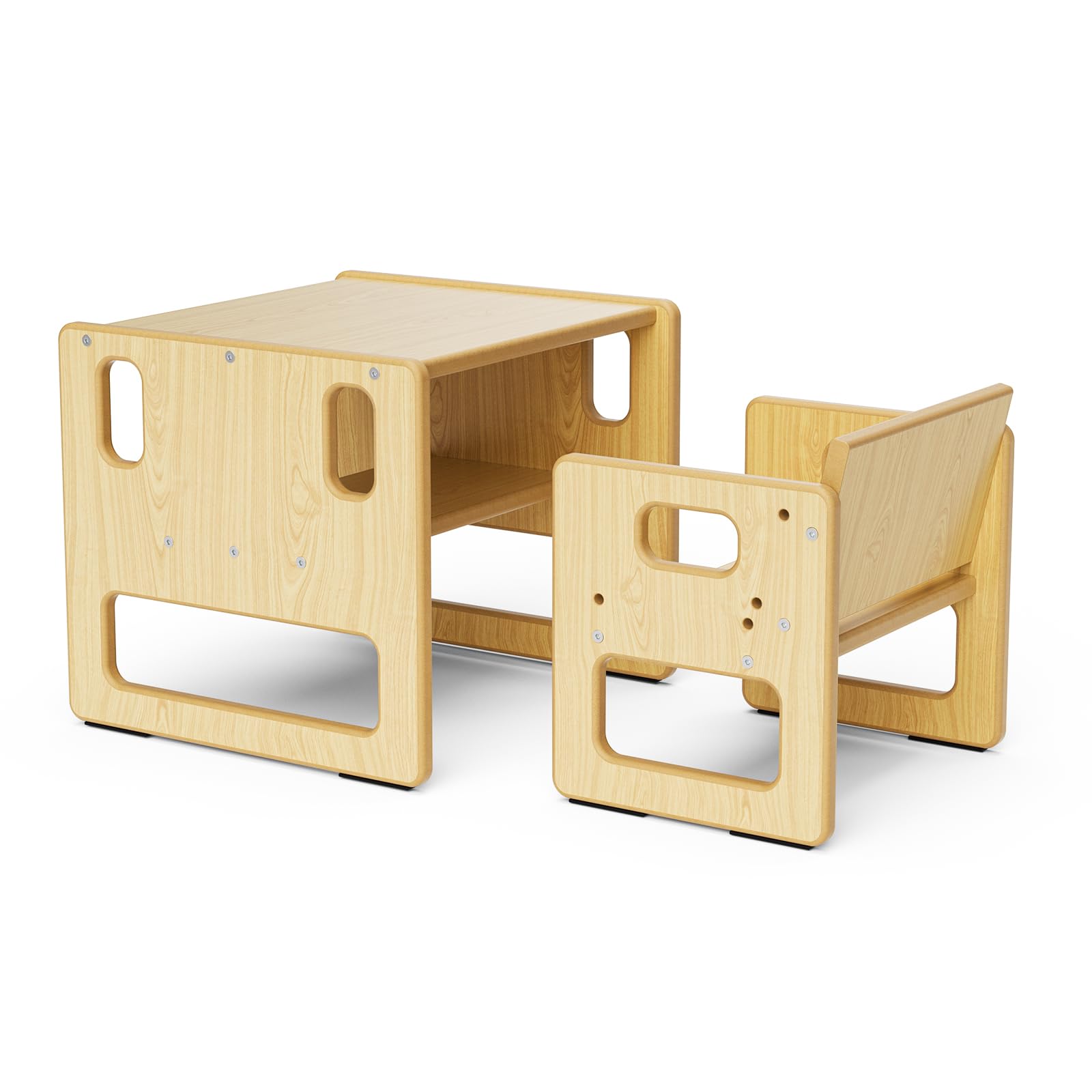 tavolino con sedie per bambini,Set di tavolo e sedia Montessori per lo svezzamento dei più piccoli,giocare con i giocattoli, fare merenda, mobili Montessori per bambini da 1 a 3 anni