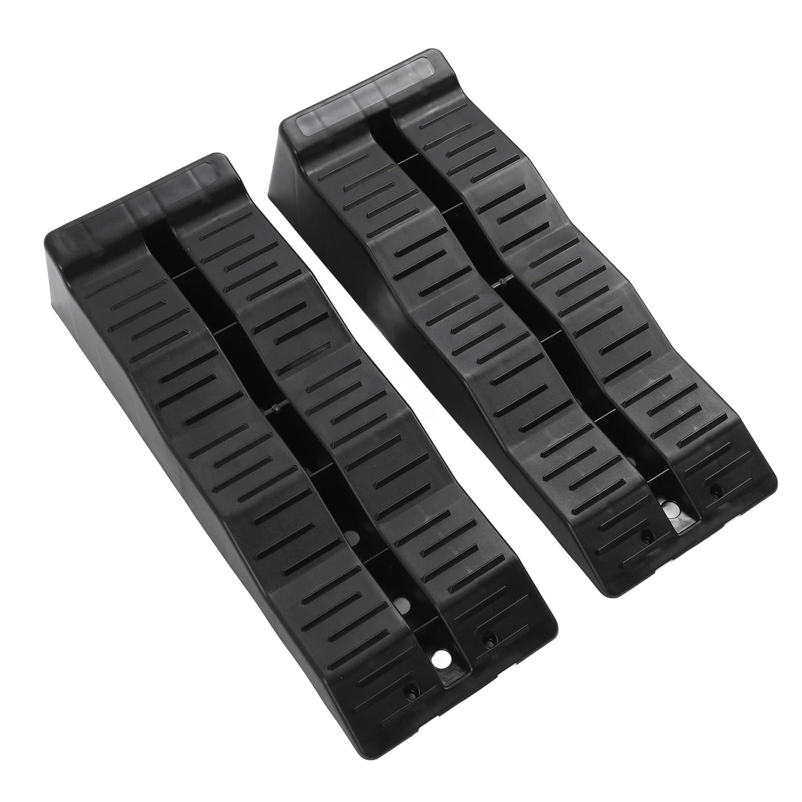 Lote de 2 rampa de elevación de plástico HDPE para automóviles con protección contra sobrevuelos, 61 x 21 x 12 cm, 2500 kg, 2,5 toneladas, Rampa de acceso para coche