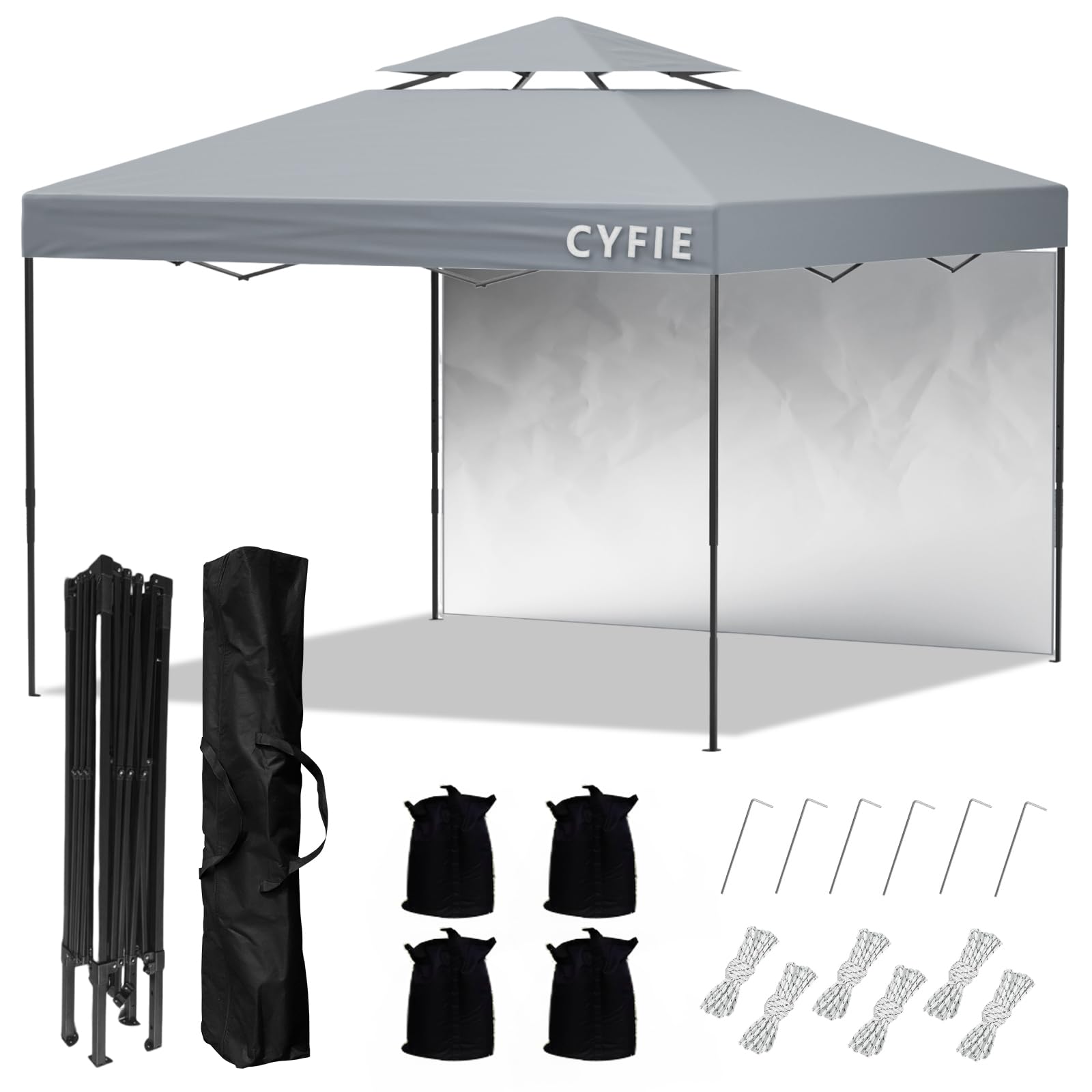 Amazon | CYFIE タープテント 3mx3m サイドシート1枚付