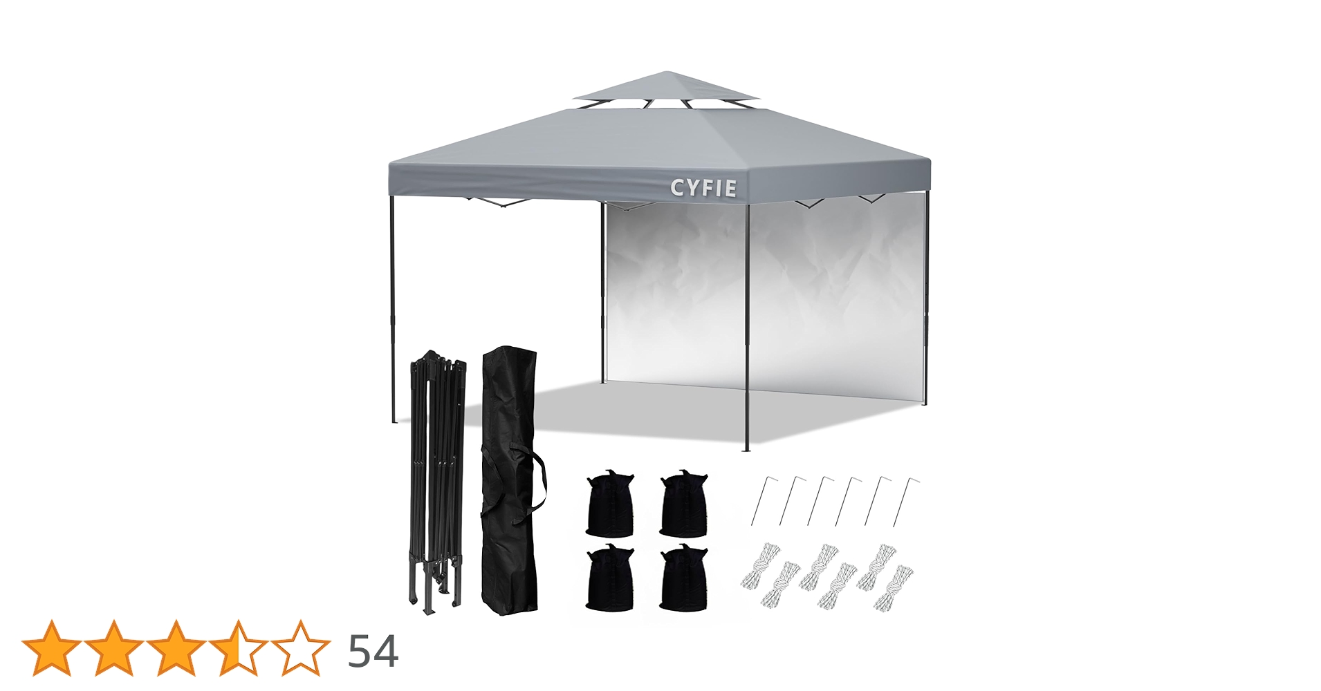 CYFIEタープテント 3mx3m サイドシート1枚付 ワンタッチ 高さ3段階 Amazon | CYFIE タープテント 3mx3m サイドシート1枚付