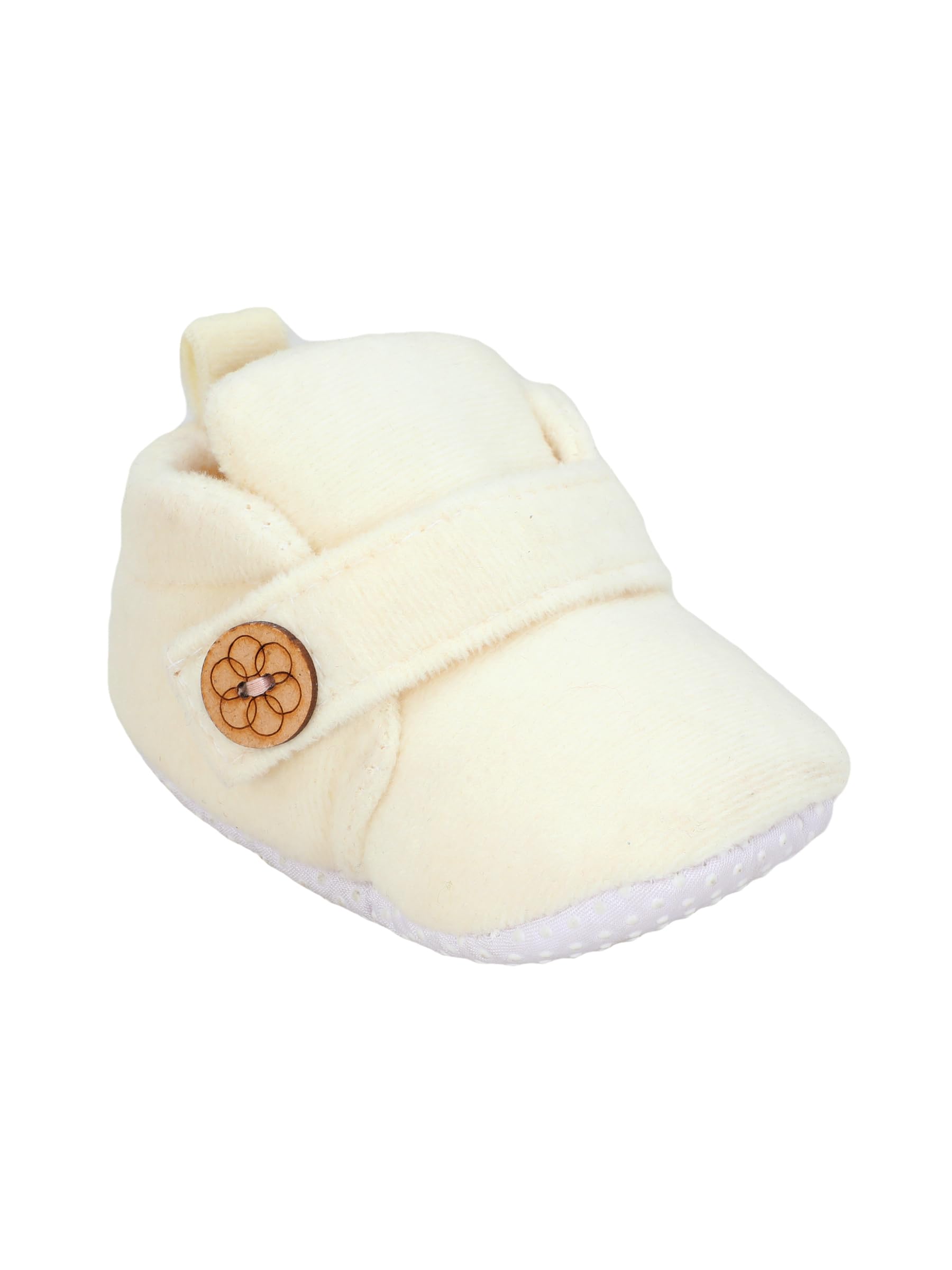 Classic & Elegant Look Baby Booties for Boys & Girls – Soft Black Velvet Crib Shoes with Wooden Button – Non-Slip Infant First Walkers (6–12 Months)-image-36