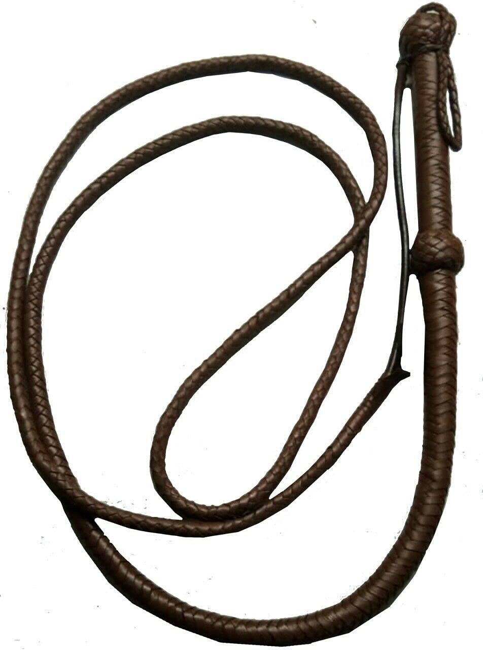 N? Genuine Brown Cowhide Supreme Leather 10 Foot Bullwhip Indiana Jones Bull Whip