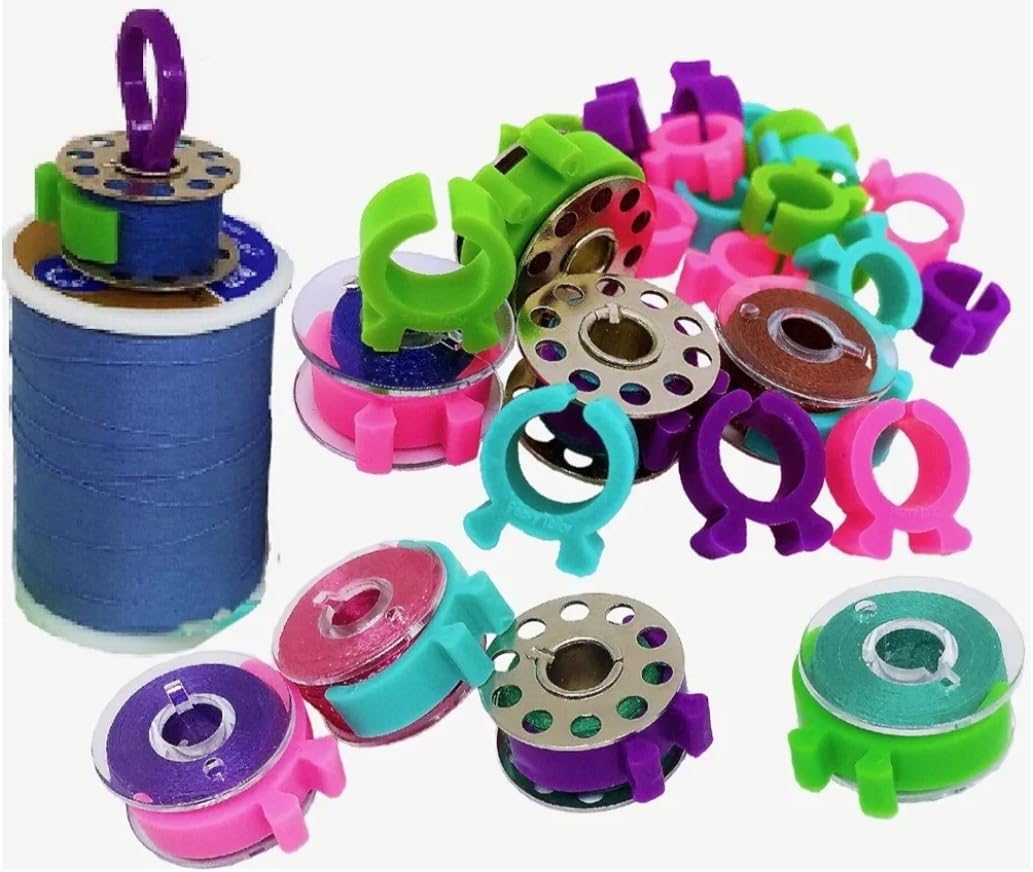 42 Piece Bobbin Holder Set for Sewing Machines - Bobbin Clamps for Organizing Threads and Avoiding Tangles