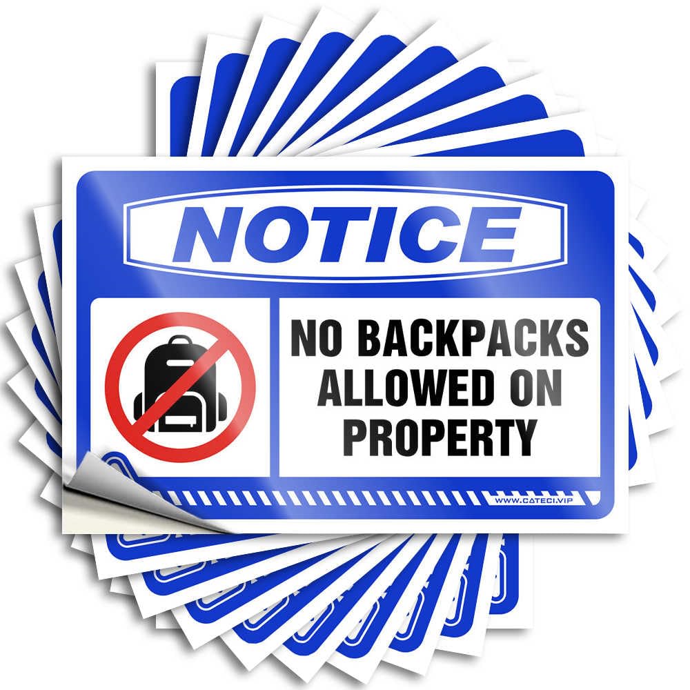 Lettering Sticker Fun, Adults Window Notice No Backpacks Allowed On Property | Patio Bar Accessories(6X9CM)