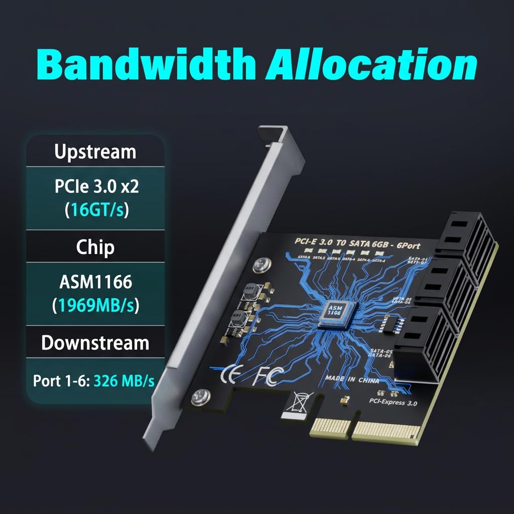 6-Port SATA Expansion Card - PCIe 3.0 -4