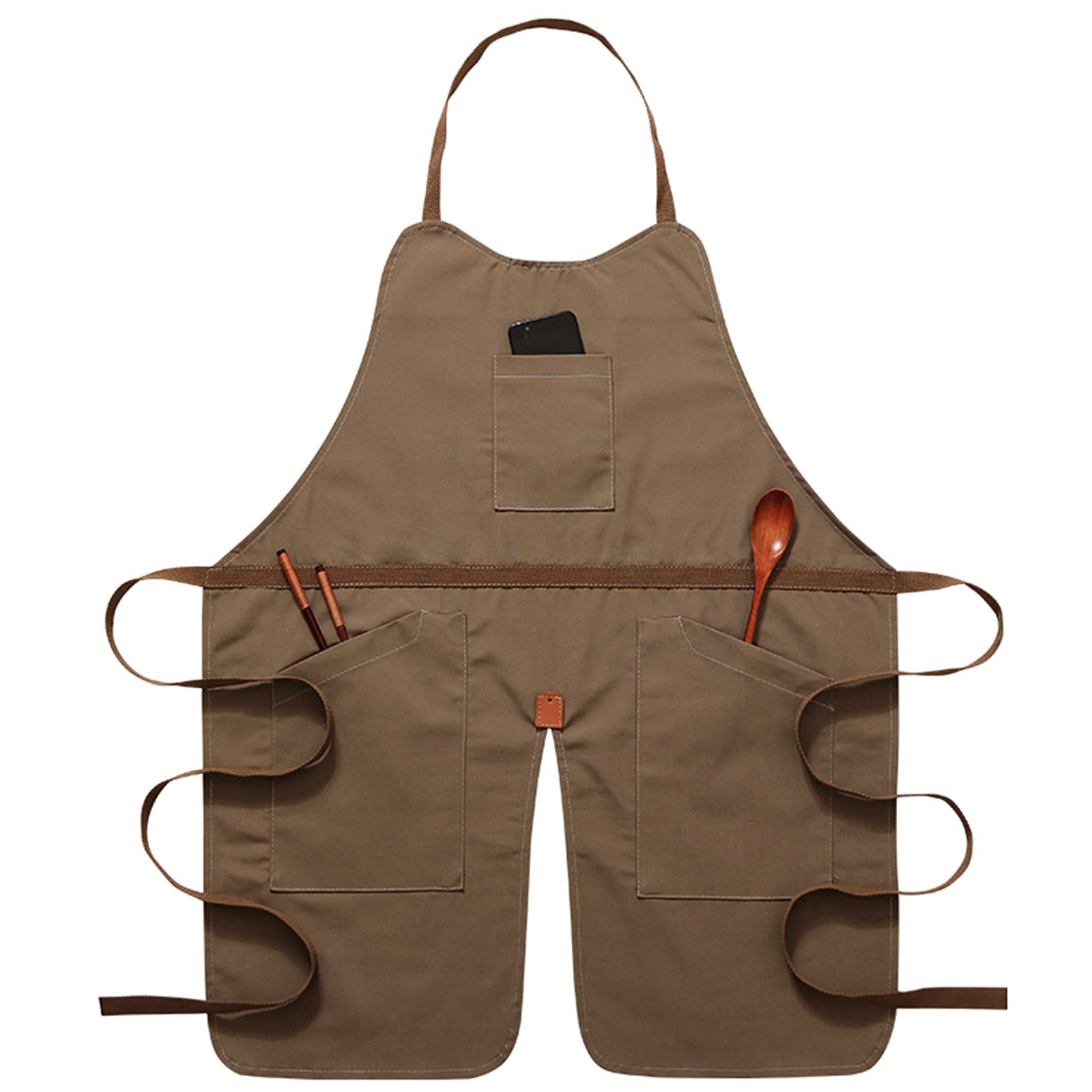 Delantales de repostería, Delantales Delantal, Unisex Chef Restaurante Barbacoa Cocina Horneado(Khaki)