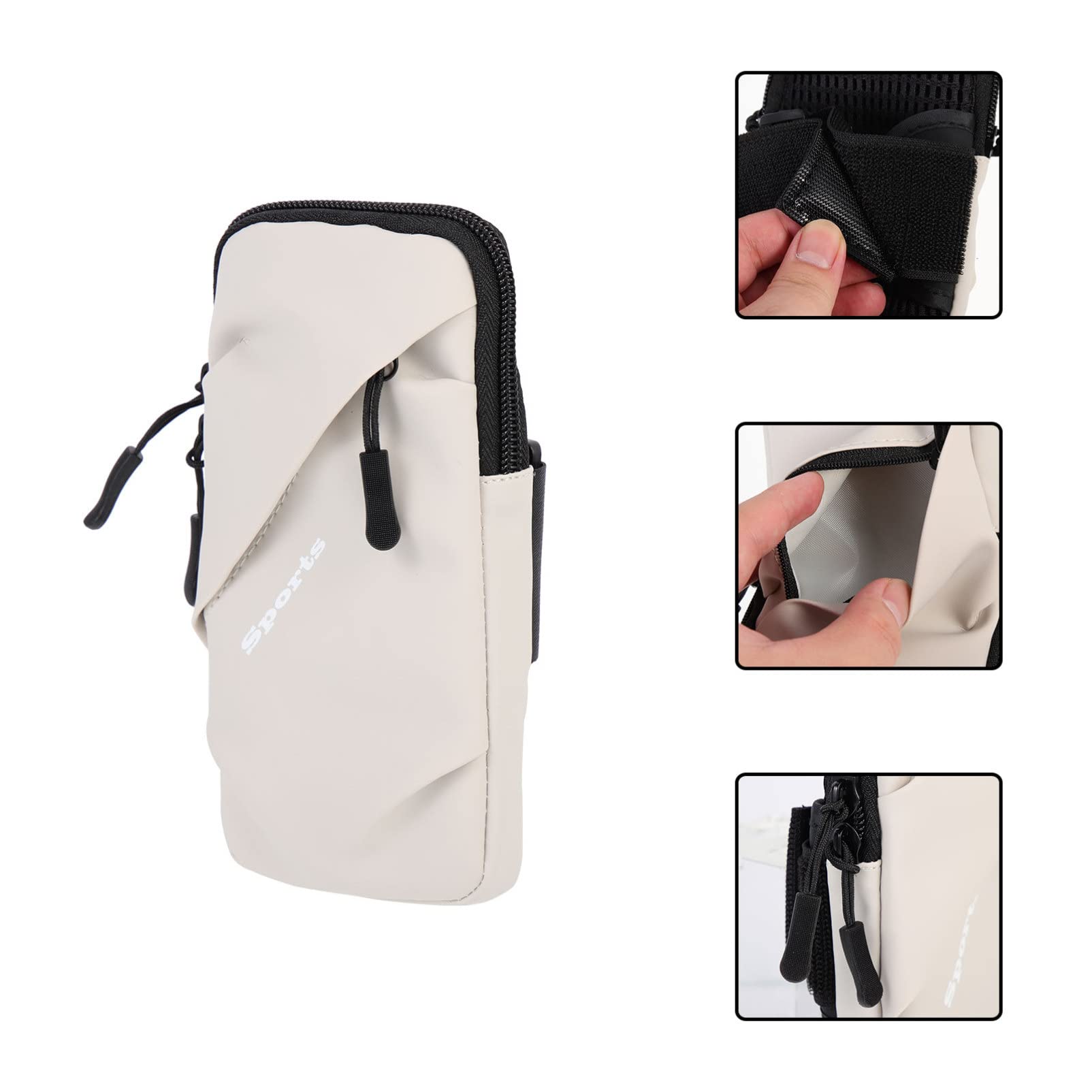 Gatuida 4pièces Brassard De Course Élastique pour Téléphone Poche De Rangement Étanche pour Sport Et Activités Plein Air Compatible Majorité des Smartphones