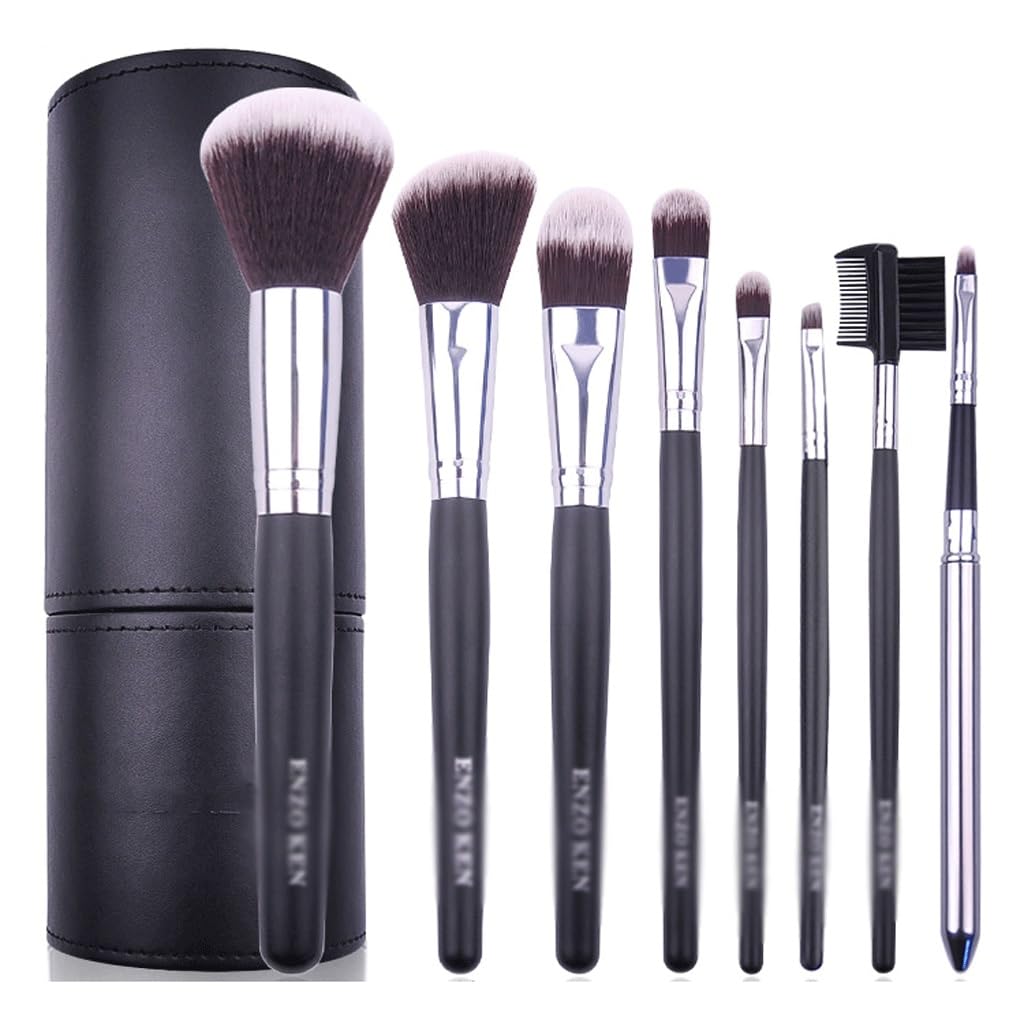 Set pennelli trucco 8 pezzi, set completo di ombretto, strumenti, pennello cipria
