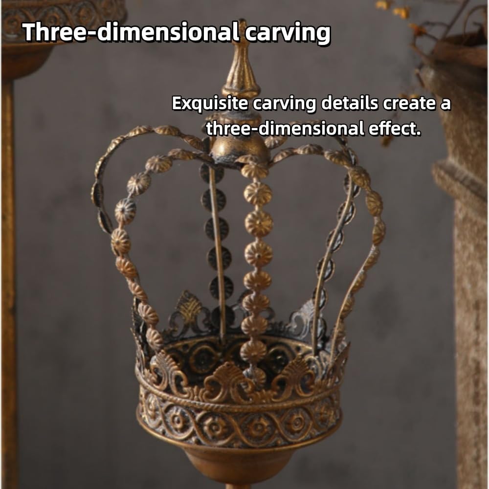Vintage Metal Crown Top Floor Candelabra, Creative Floor Candle Holders for Home Decor, Industrial Style Tall Candelabra for Wedding and Event Centerpiece(107cm/42.1in)