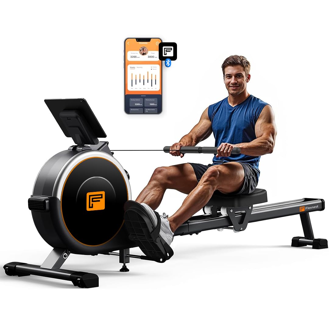 Flexnest Flexrower Smart Imported Wood Bluetooth-Enabled Rower Rowing Machine, for Home Gym Workout with Classes from Trainers on Flexnest App (Black and Natural) (Flexrower Lite)-picture-26